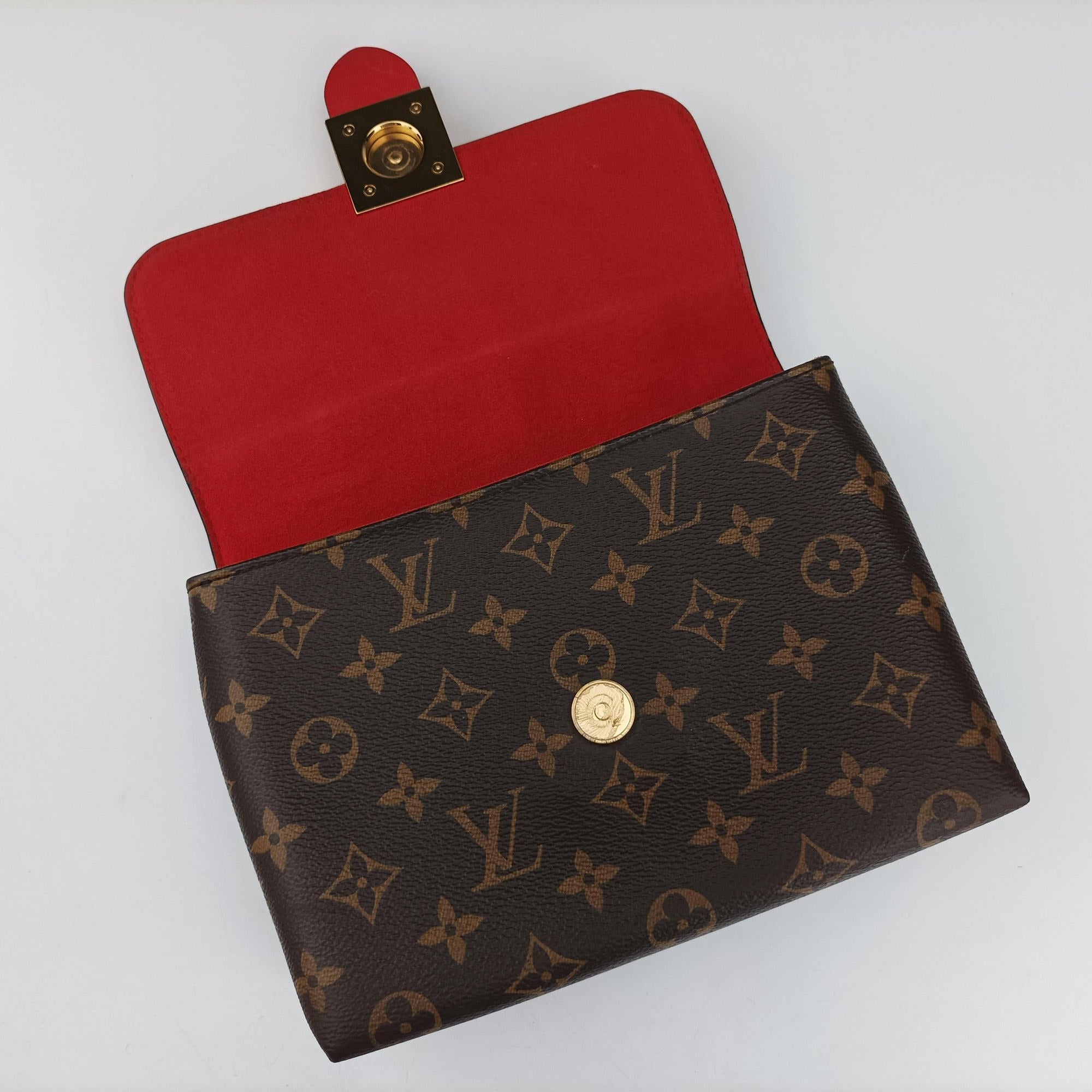Secondhand Louis Vuitton Locky BB Monogram/Brown×Coqulicot Monogram canvas×calf leather M44322 shoulderbag | stylenewstar