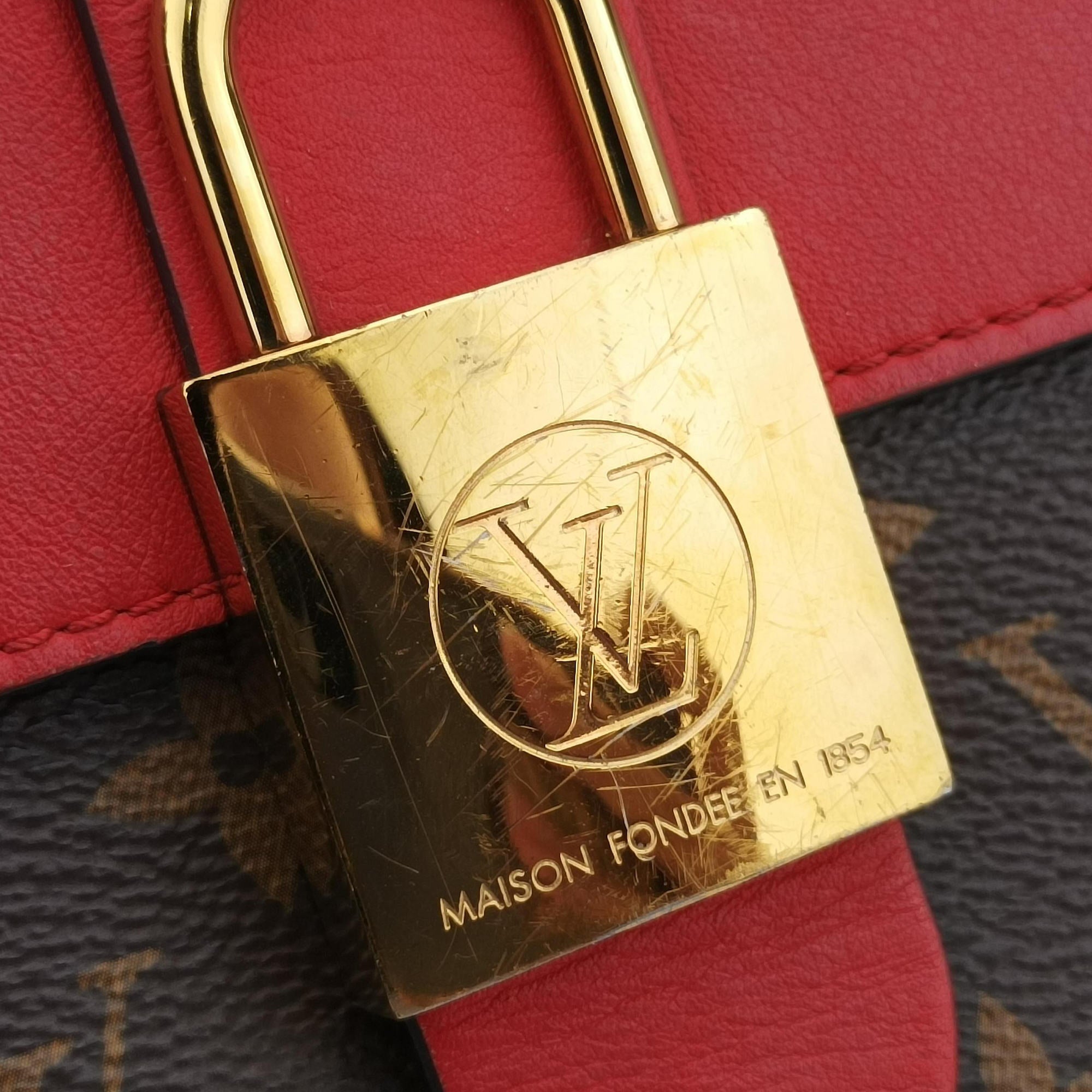 Secondhand Louis Vuitton Locky BB Monogram/Brown×Coqulicot Monogram canvas×calf leather M44322 shoulderbag | stylenewstar