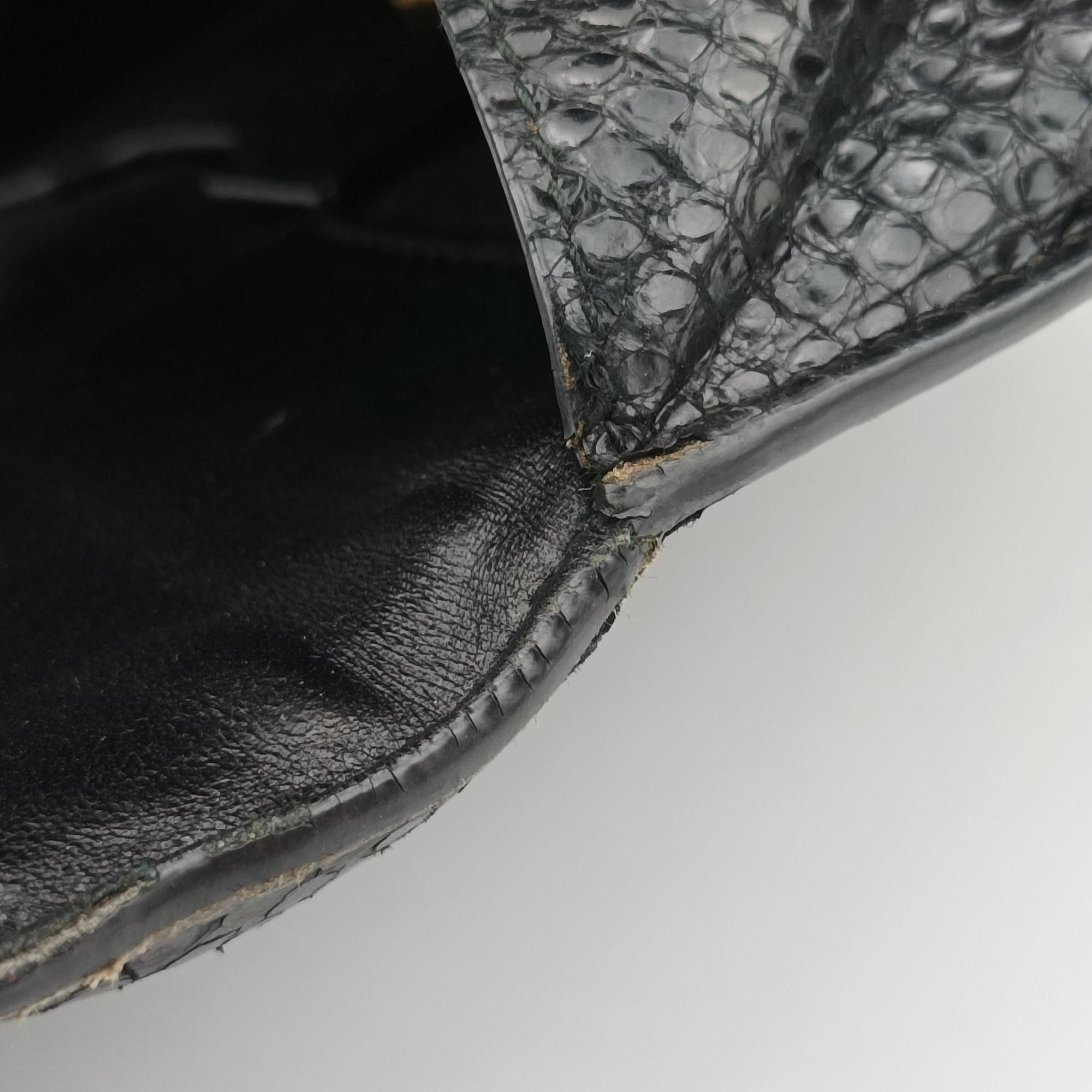 Vintage Dolce & Gabbana Rosalia Top Handle Black Leather×Suede×Python  shoulderbag | stylenewstar