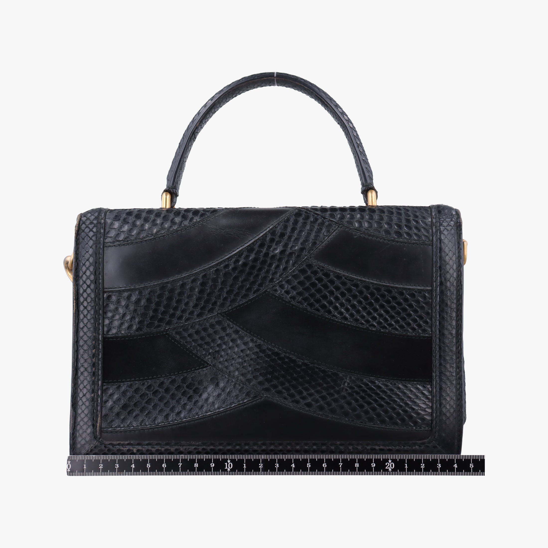 Vintage Dolce & Gabbana Rosalia Top Handle Black Leather×Suede×Python  shoulderbag | stylenewstar