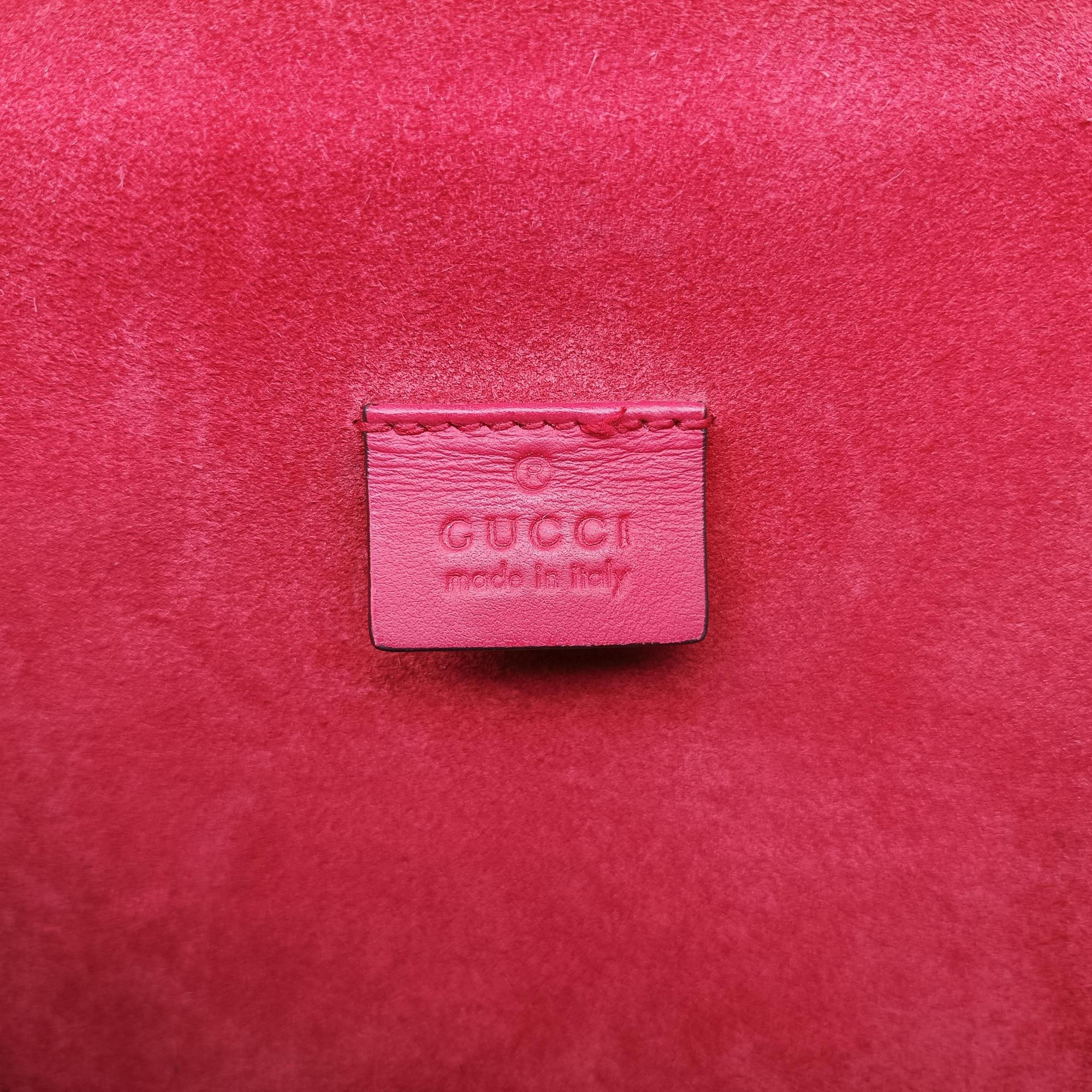 Pre-owned Gucci Dionysus beige×red PVC coated canvas × suede 421970 shoulderbag | stylenewstar