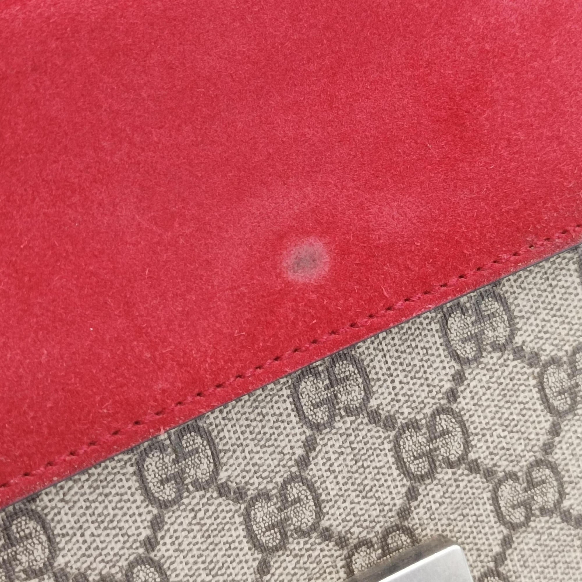 Pre-owned Gucci Dionysus beige×red PVC coated canvas × suede 421970 shoulderbag | stylenewstar