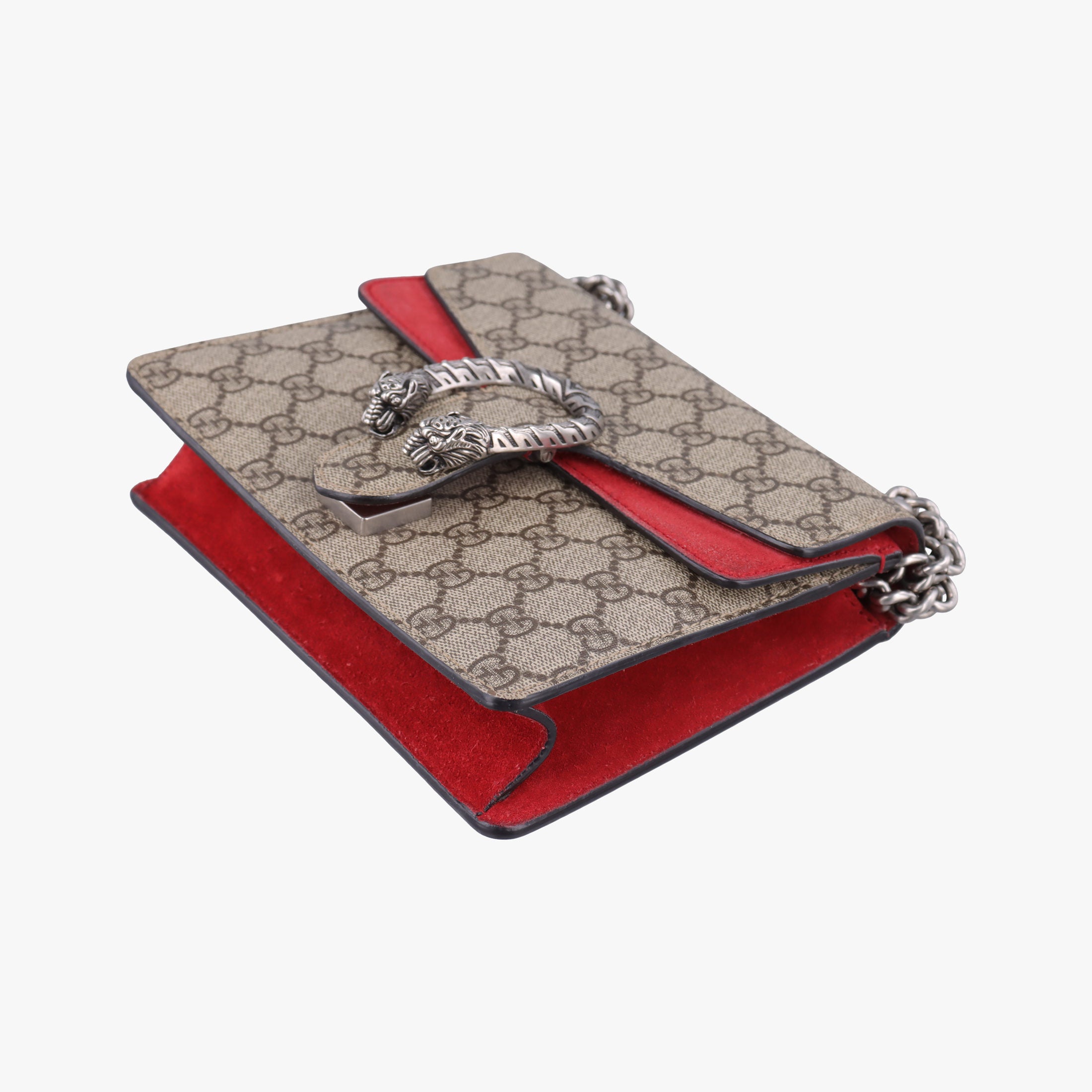 Pre-owned Gucci Dionysus beige×red PVC coated canvas × suede 421970 shoulderbag | stylenewstar