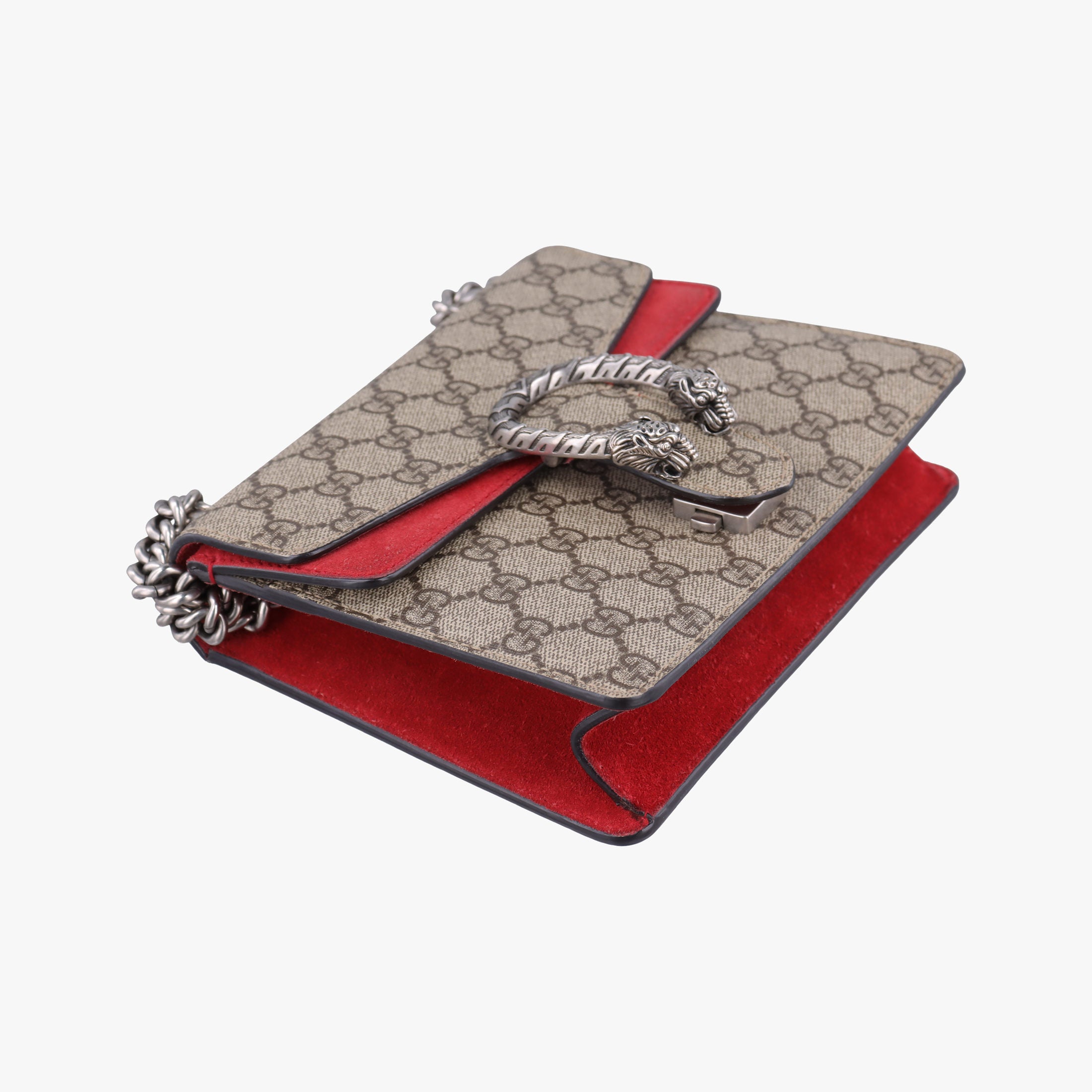 Pre-owned Gucci Dionysus beige×red PVC coated canvas × suede 421970 shoulderbag | stylenewstar