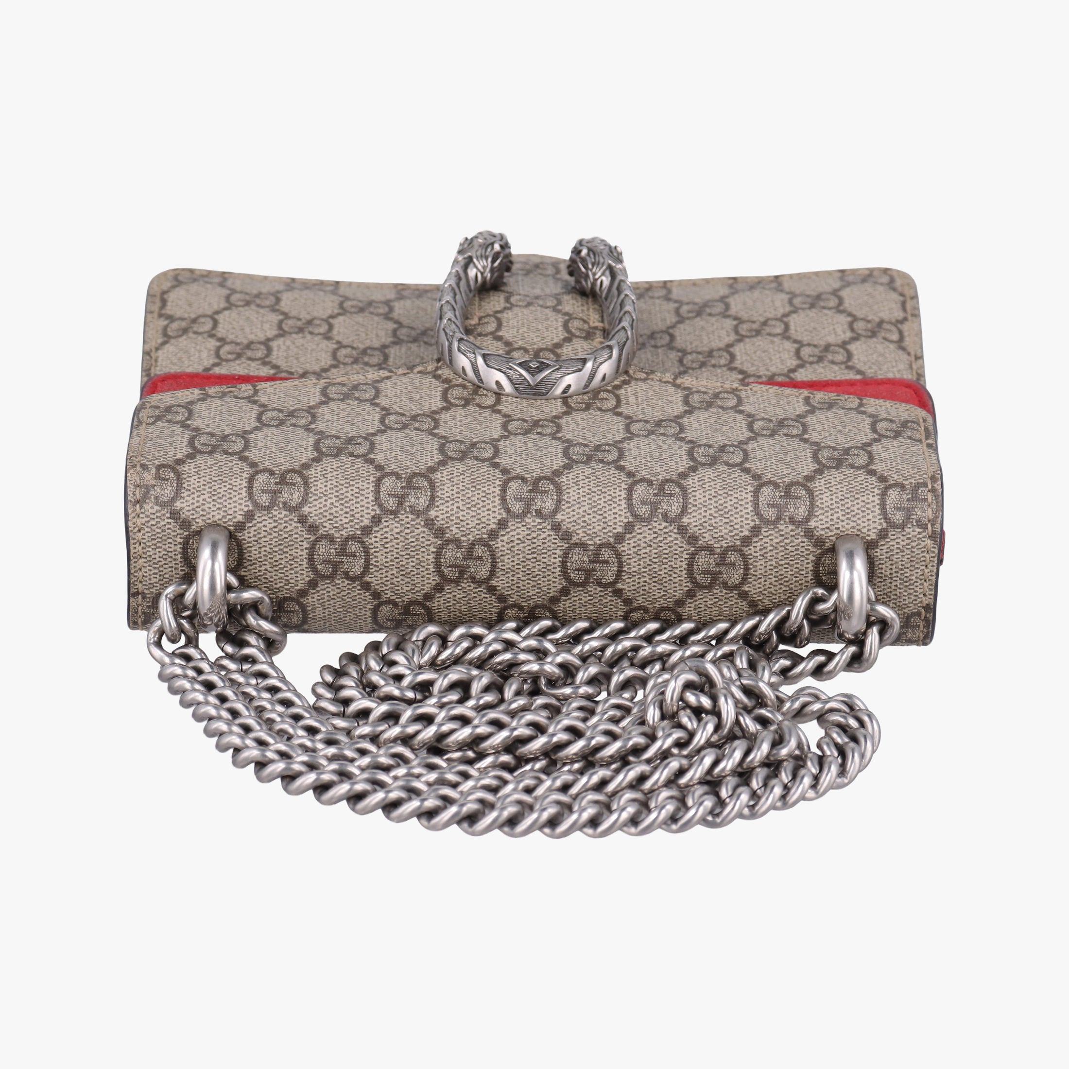 Pre-owned Gucci Dionysus beige×red PVC coated canvas × suede 421970 shoulderbag | stylenewstar