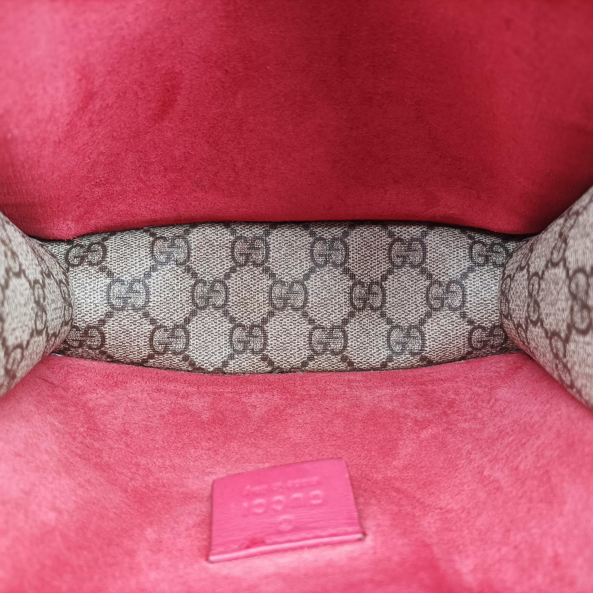 Pre-owned Gucci Dionysus beige×red PVC coated canvas × suede 421970 shoulderbag | stylenewstar