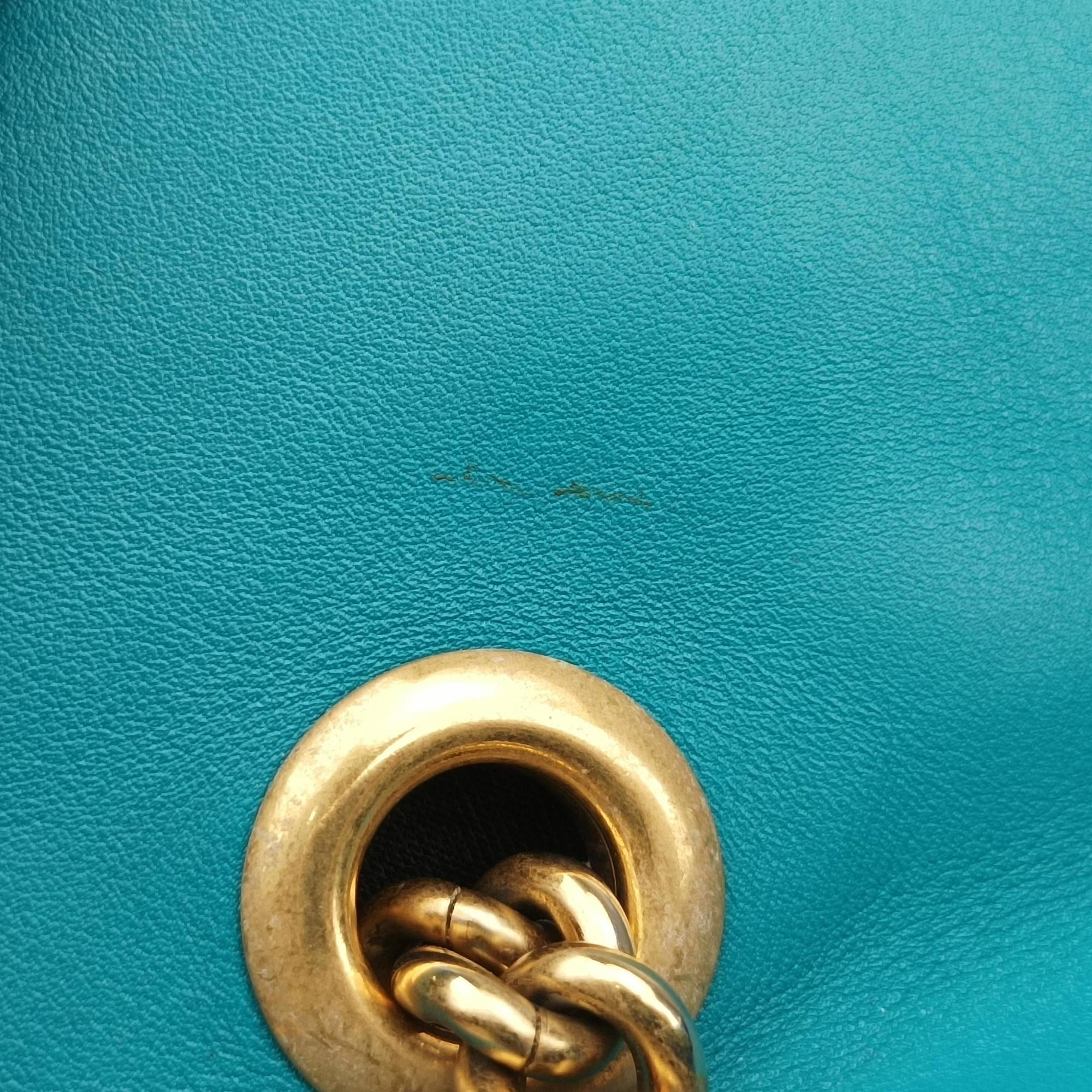 Secondhand Gucci GG Marmont Blue velour 443497 shoulderbag | stylenewstar