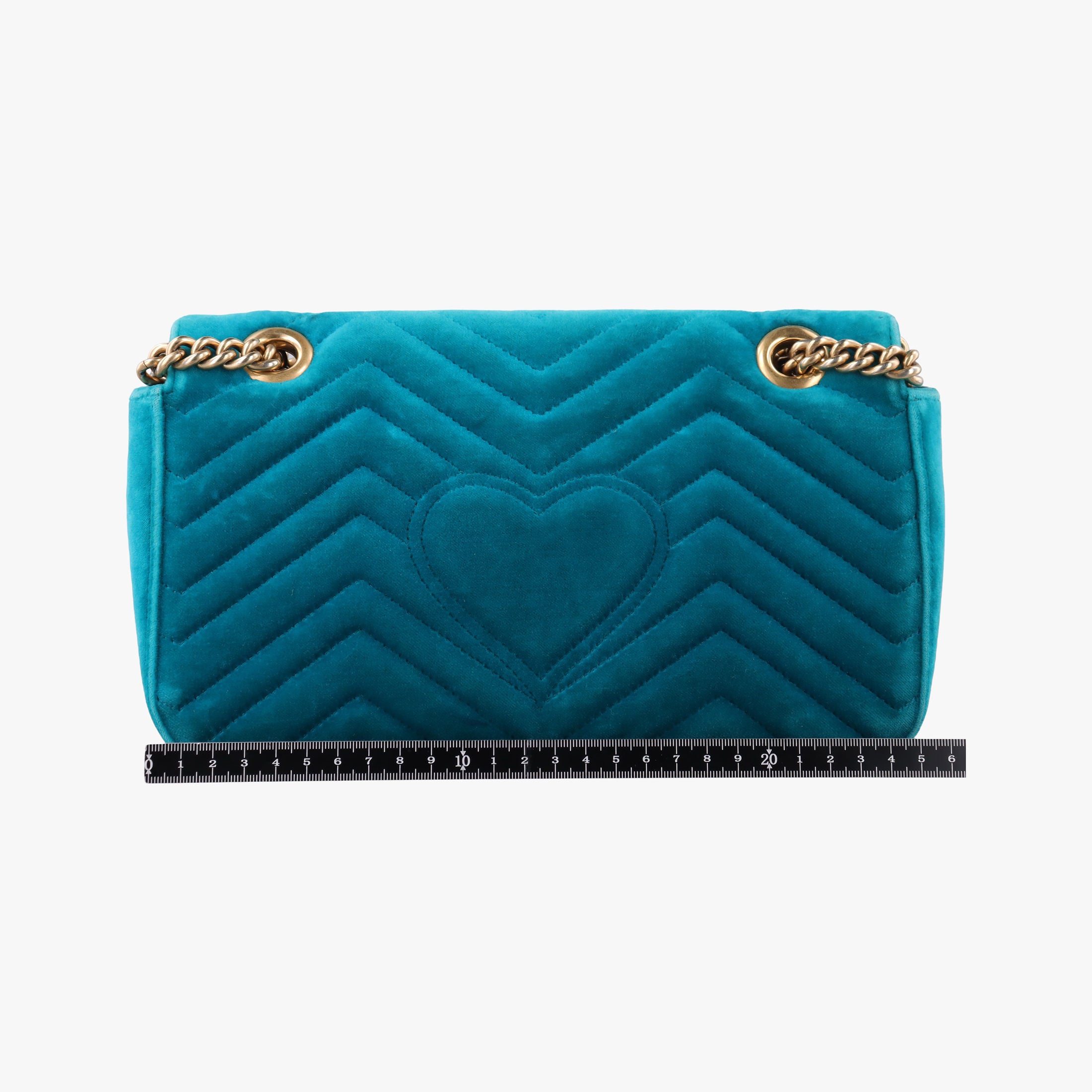 Secondhand Gucci GG Marmont Blue velour 443497 shoulderbag | stylenewstar