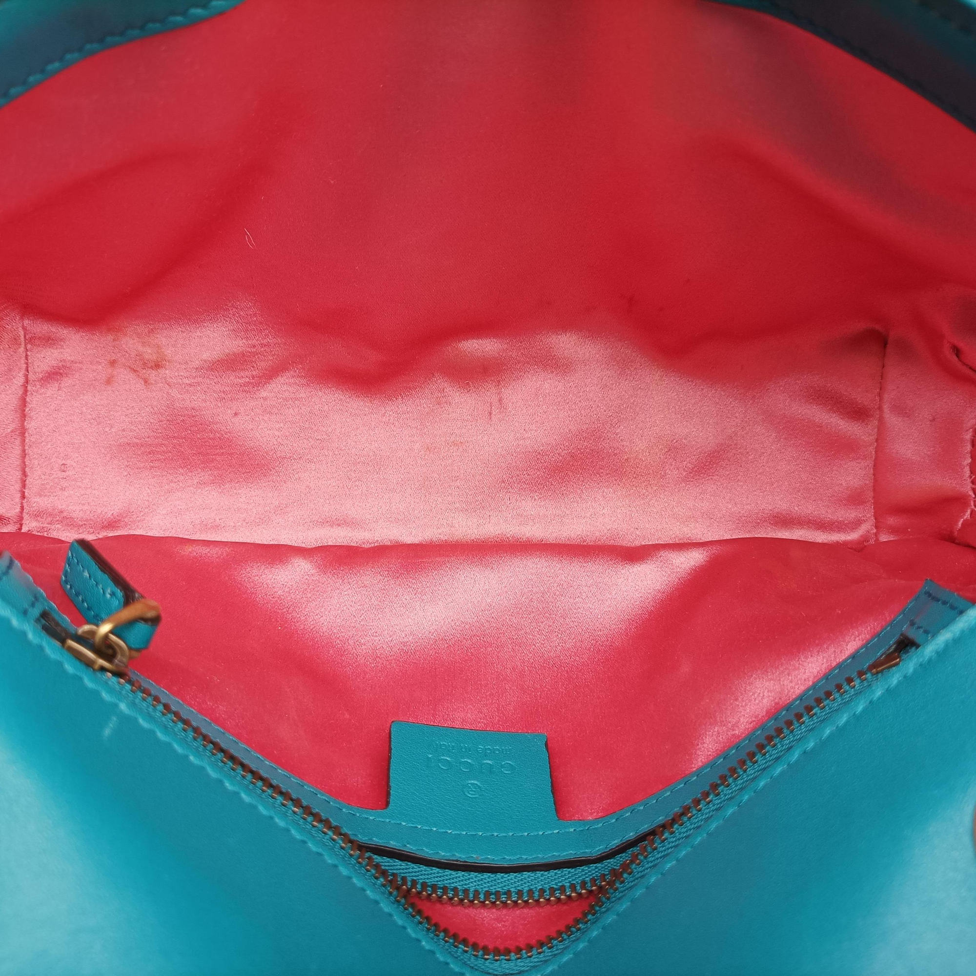 Secondhand Gucci GG Marmont Blue velour 443497 shoulderbag | stylenewstar
