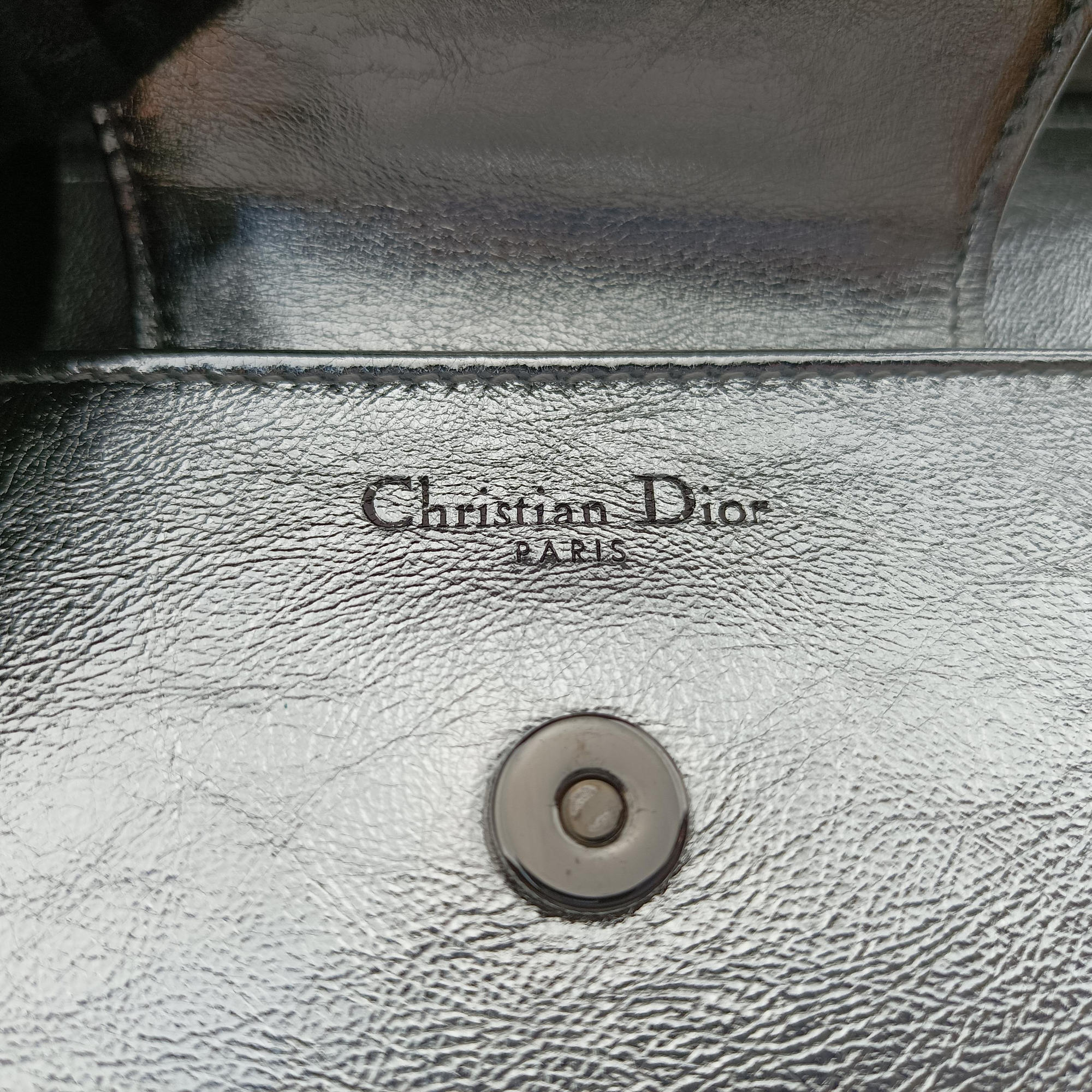 Secondhand Christian Dior Dior double Medium Silver Leather  shoulderbag | stylenewstar