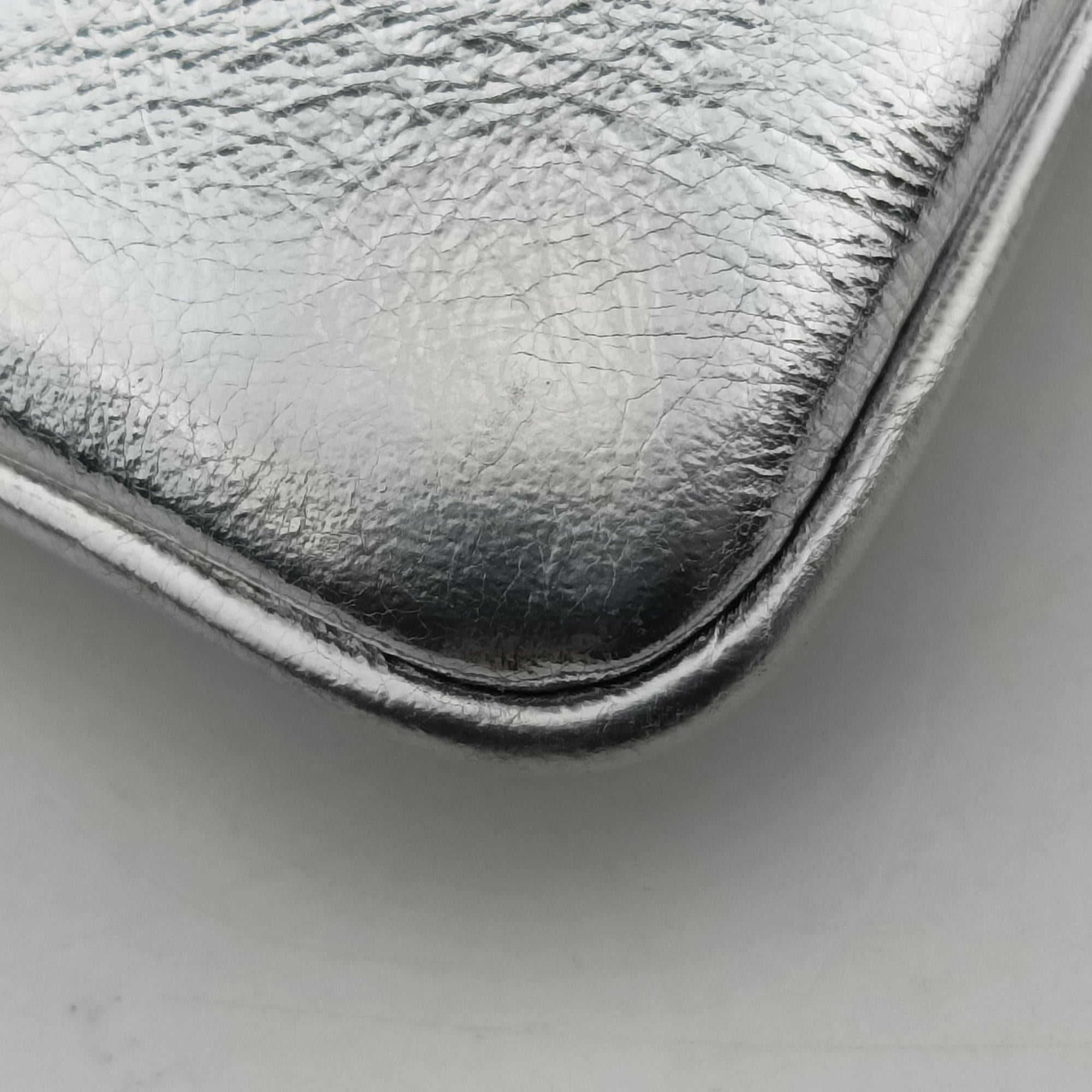 Secondhand Christian Dior Dior double Medium Silver Leather  shoulderbag | stylenewstar