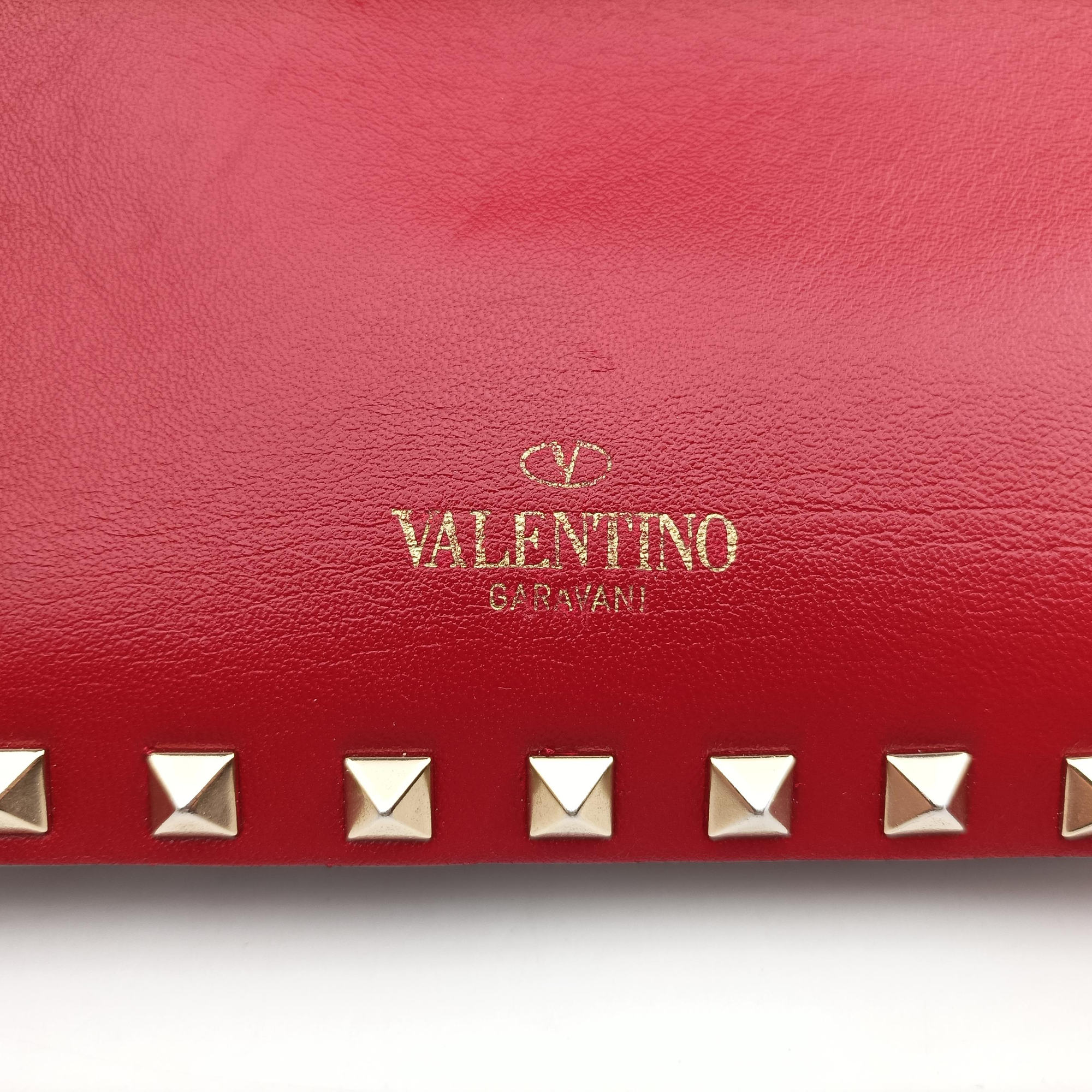 Pre-owned Valentino ROCKSTUD Red Leather  shoulderbag | stylenewstar