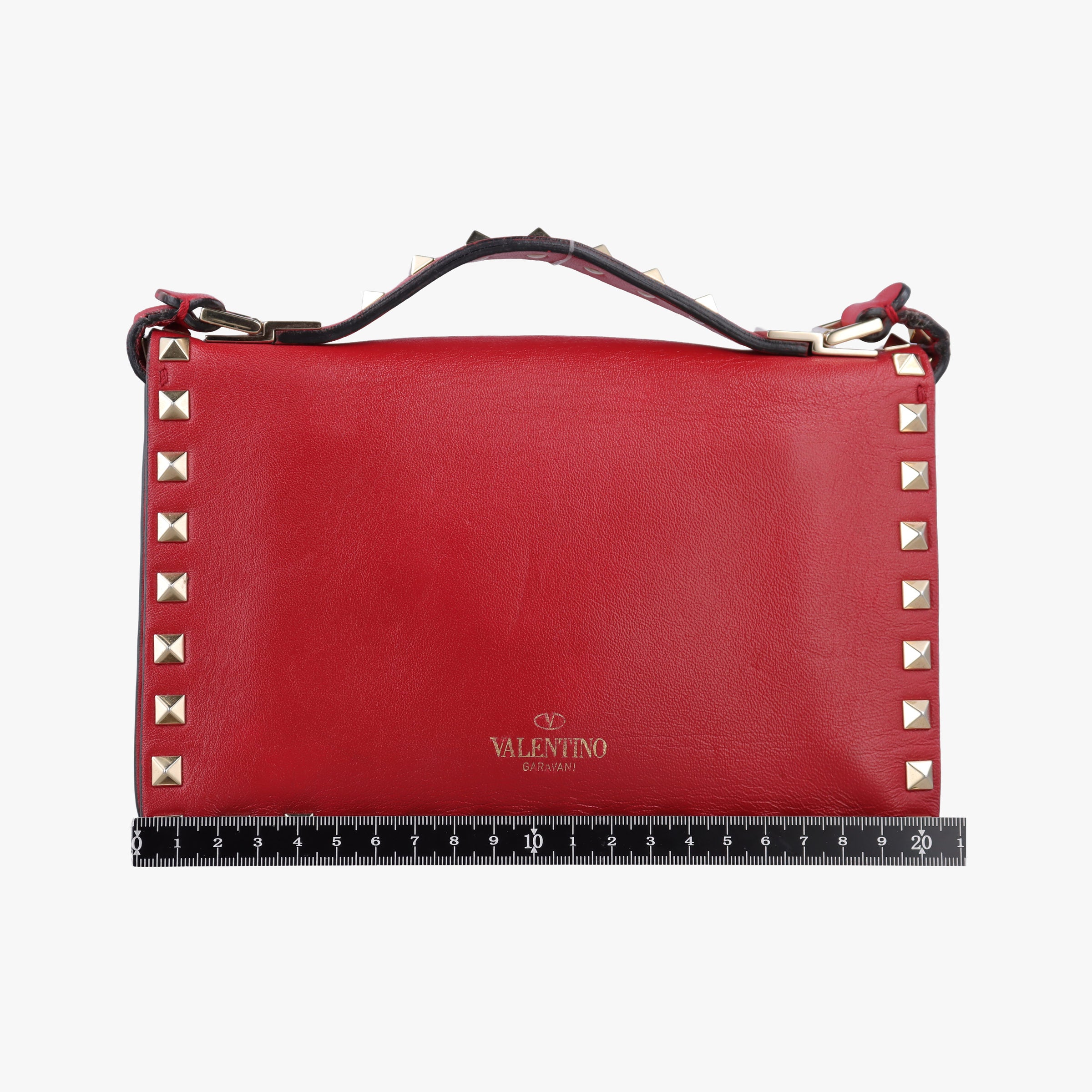 Pre-owned Valentino ROCKSTUD Red Leather  shoulderbag | stylenewstar