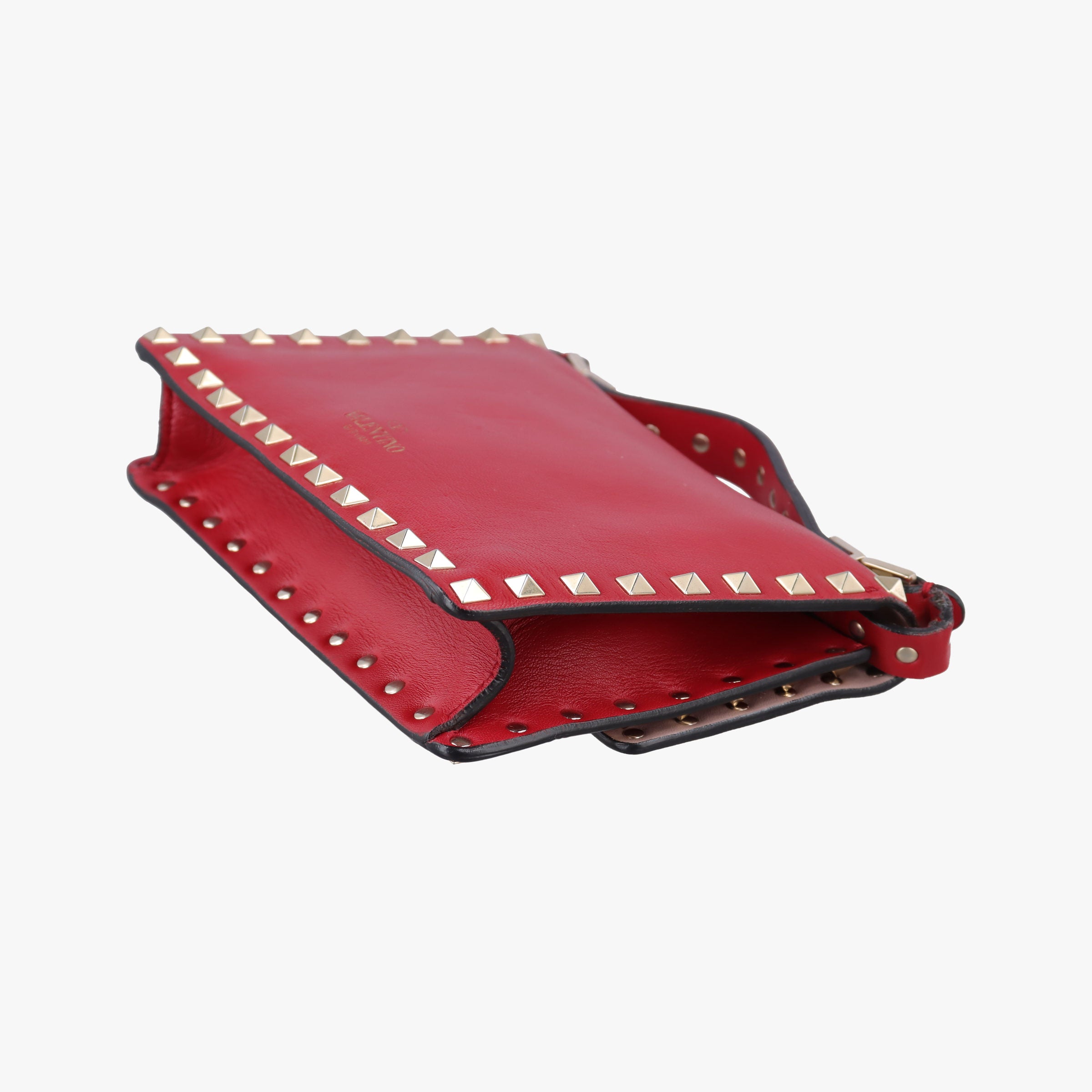 Pre-owned Valentino ROCKSTUD Red Leather  shoulderbag | stylenewstar
