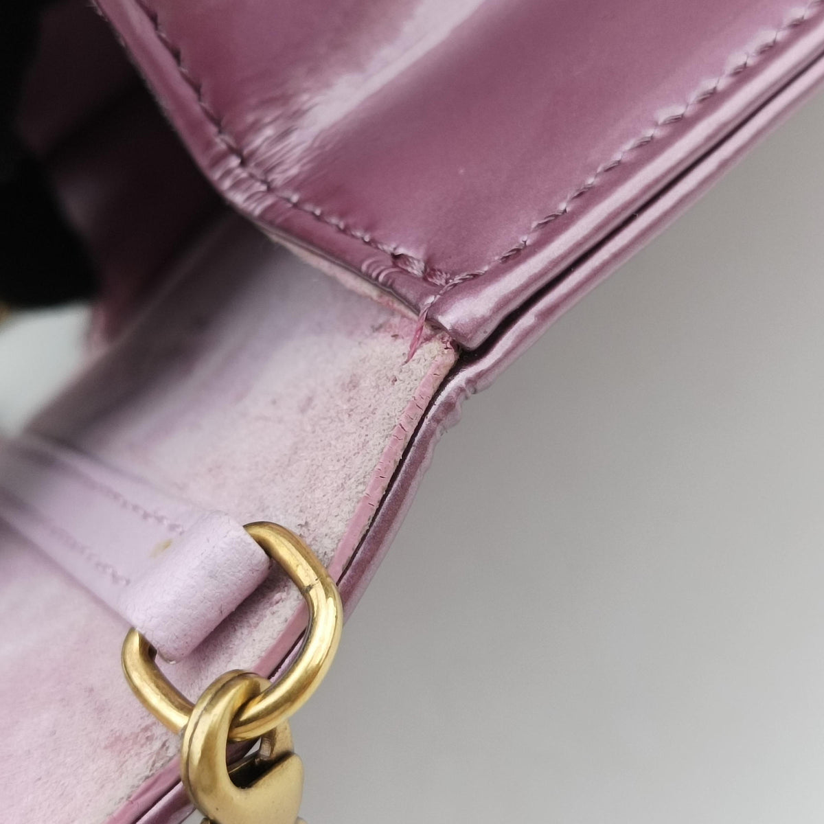 Pre-owned Christian Dior Diorama Pink Patent  shoulderbag | stylenewstar