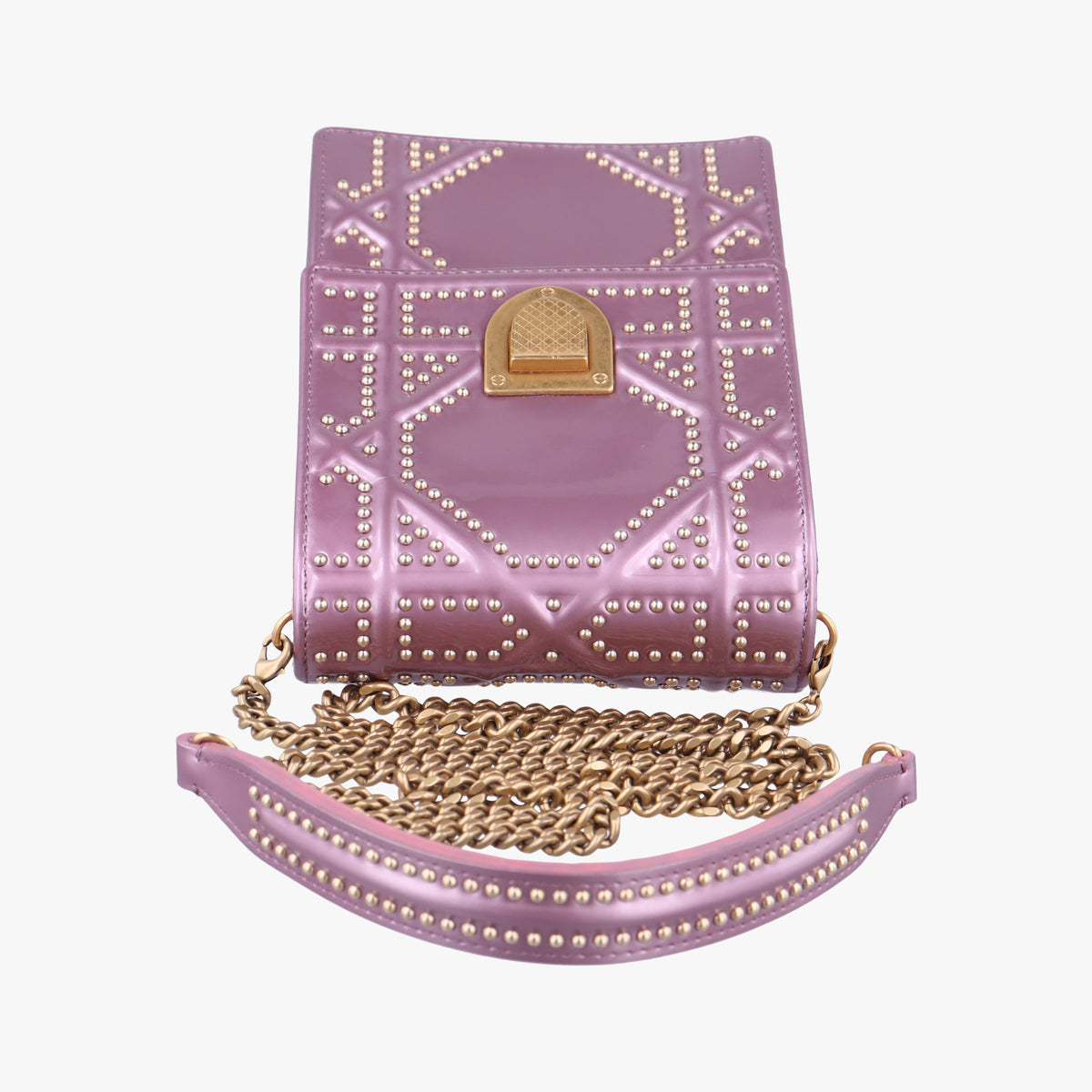 Pre-owned Christian Dior Diorama Pink Patent  shoulderbag | stylenewstar
