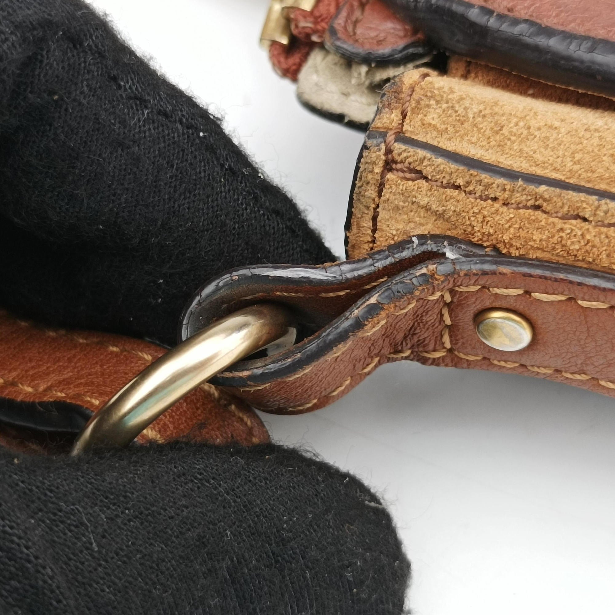 Pre-owned Chloe Small Pixie Round Top Brown × Bordeaux Leather×Suede  shoulderbag | stylenewstar