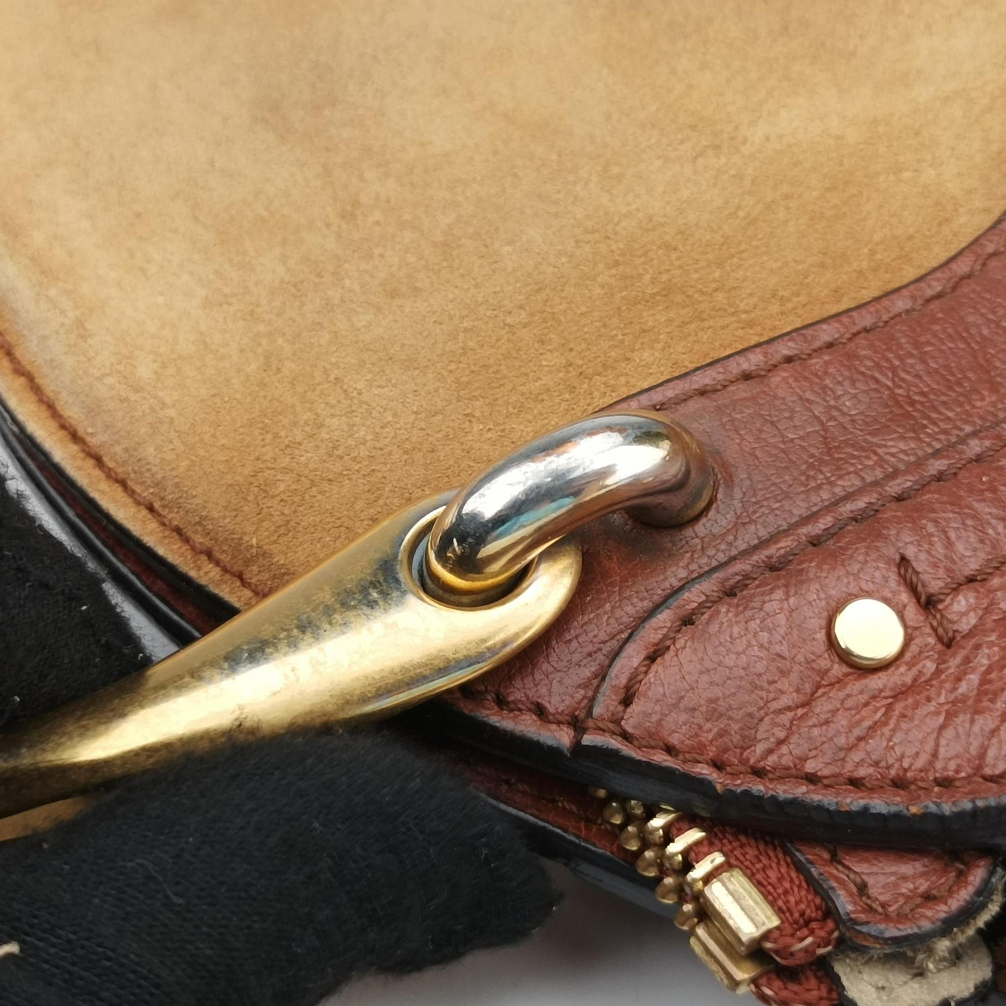 Pre-owned Chloe Small Pixie Round Top Brown × Bordeaux Leather×Suede  shoulderbag | stylenewstar