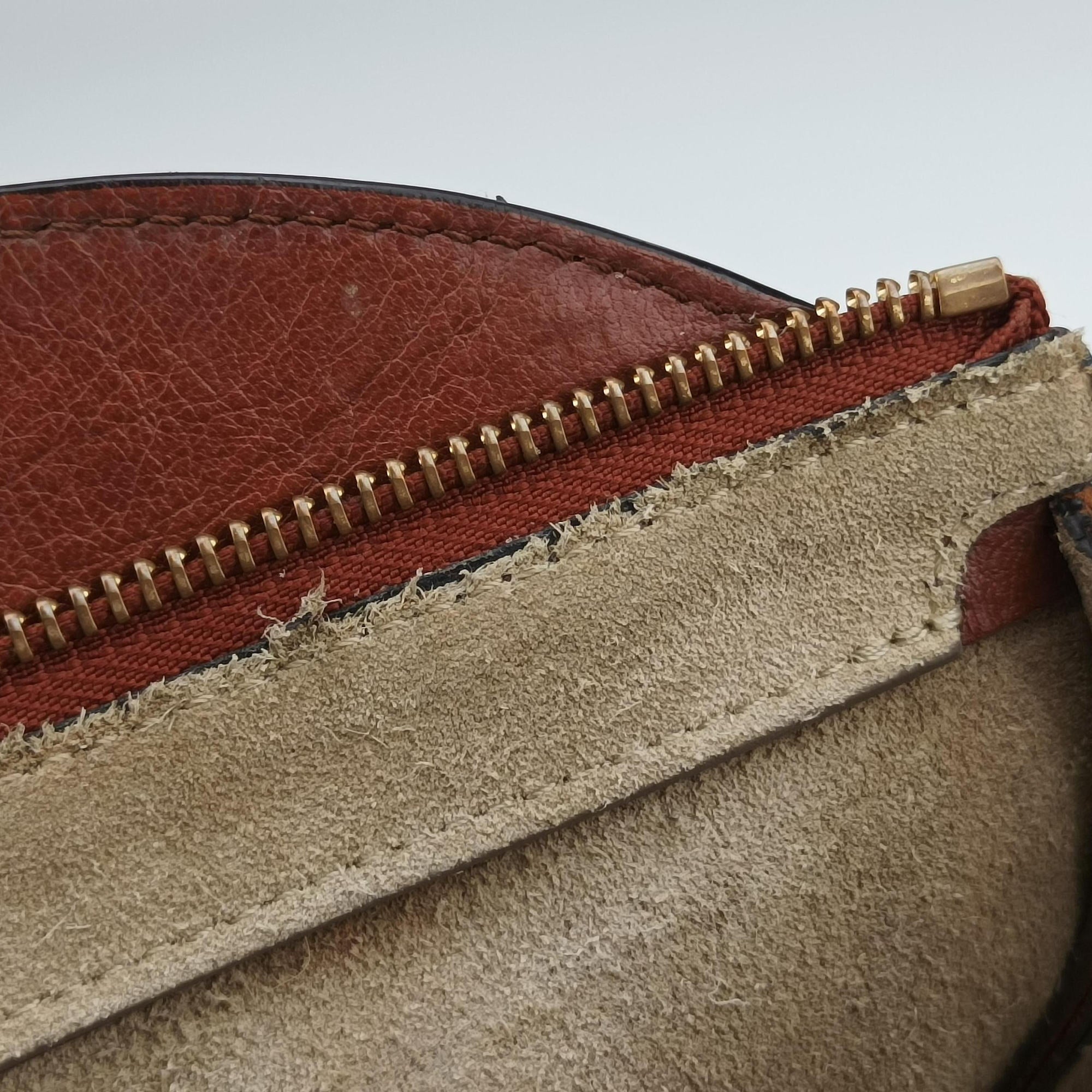 Pre-owned Chloe Small Pixie Round Top Brown × Bordeaux Leather×Suede  shoulderbag | stylenewstar