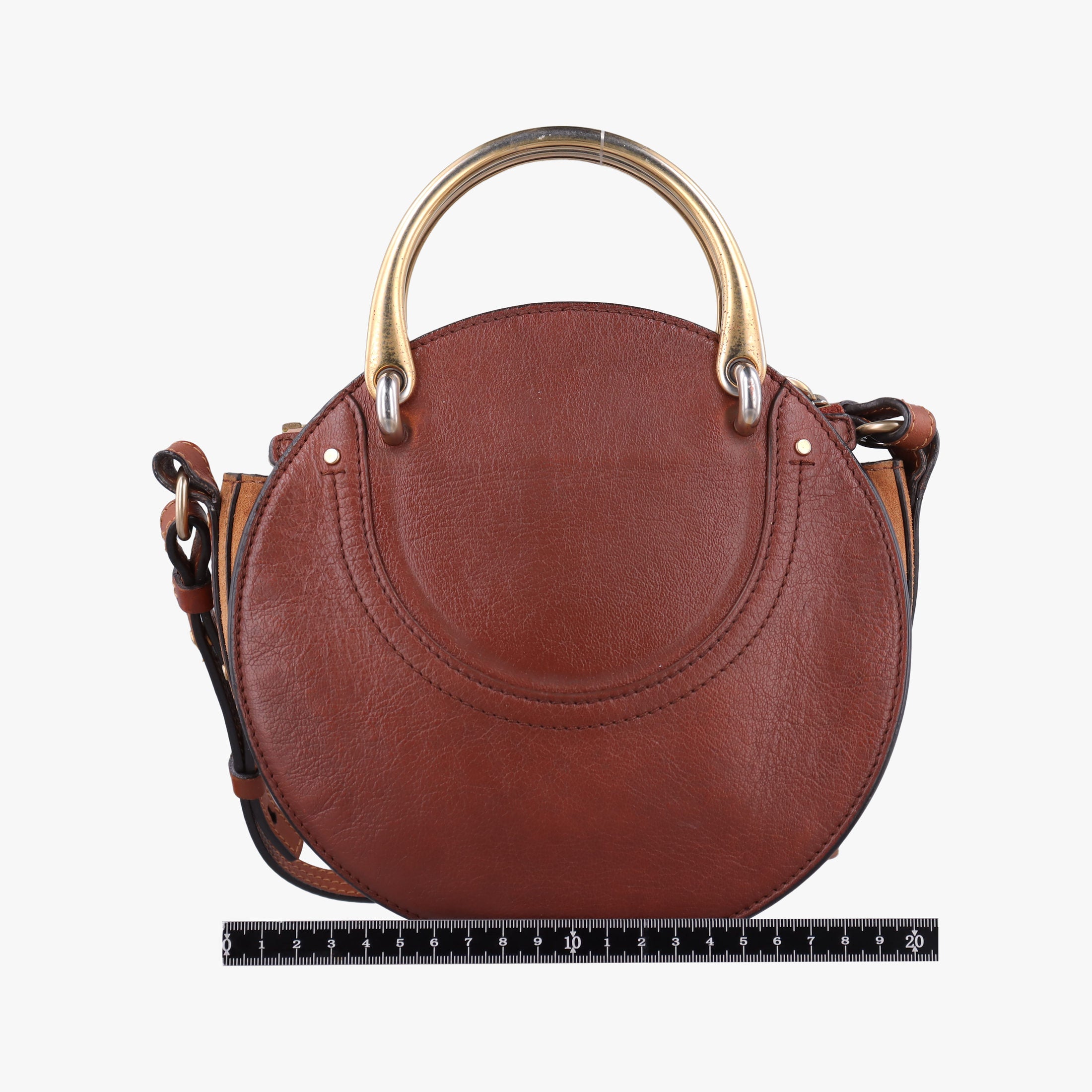 Pre-owned Chloe Small Pixie Round Top Brown × Bordeaux Leather×Suede  shoulderbag | stylenewstar