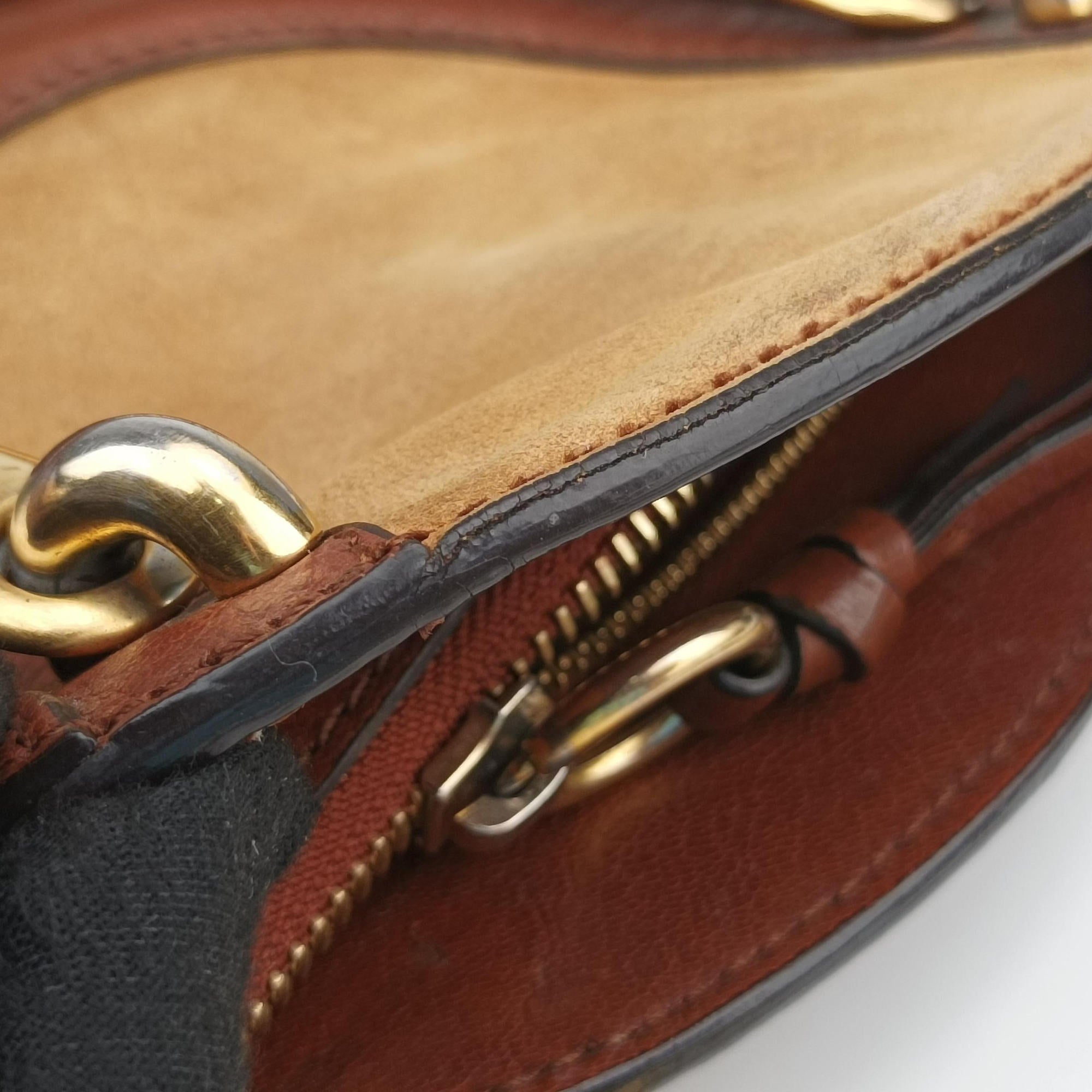 Pre-owned Chloe Small Pixie Round Top Brown × Bordeaux Leather×Suede  shoulderbag | stylenewstar