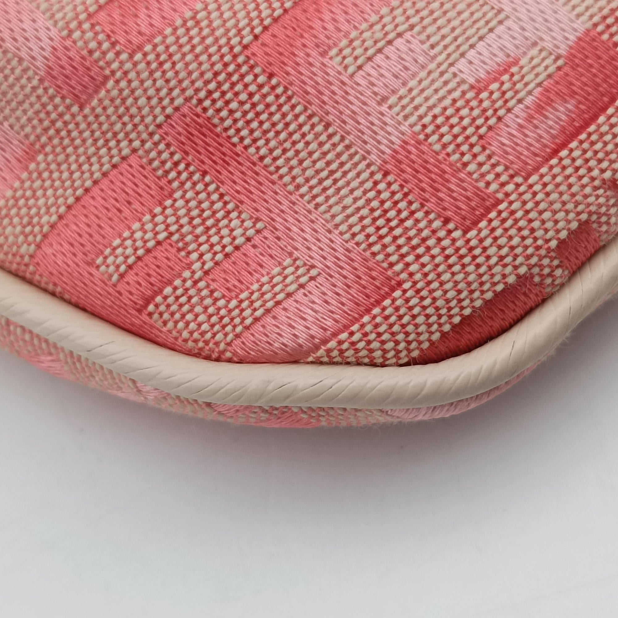Vintage Fendi Zucchino Studded Pink canvas 8BR594 handbag | stylenewstar