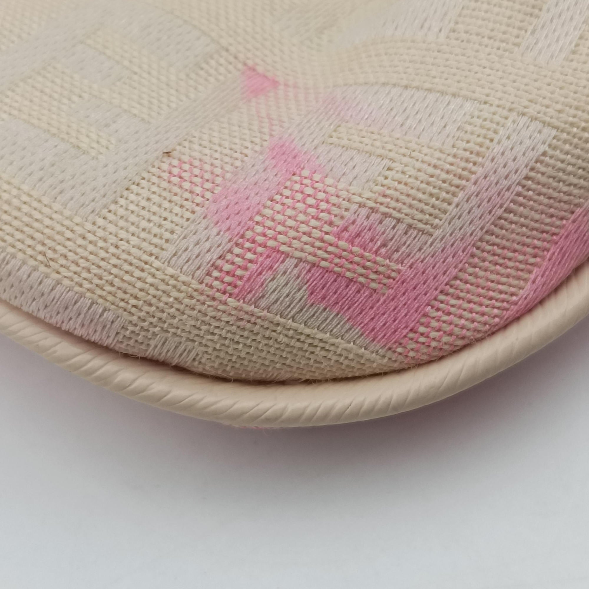Vintage Fendi Zucchino Studded Pink canvas 8BR594 handbag | stylenewstar