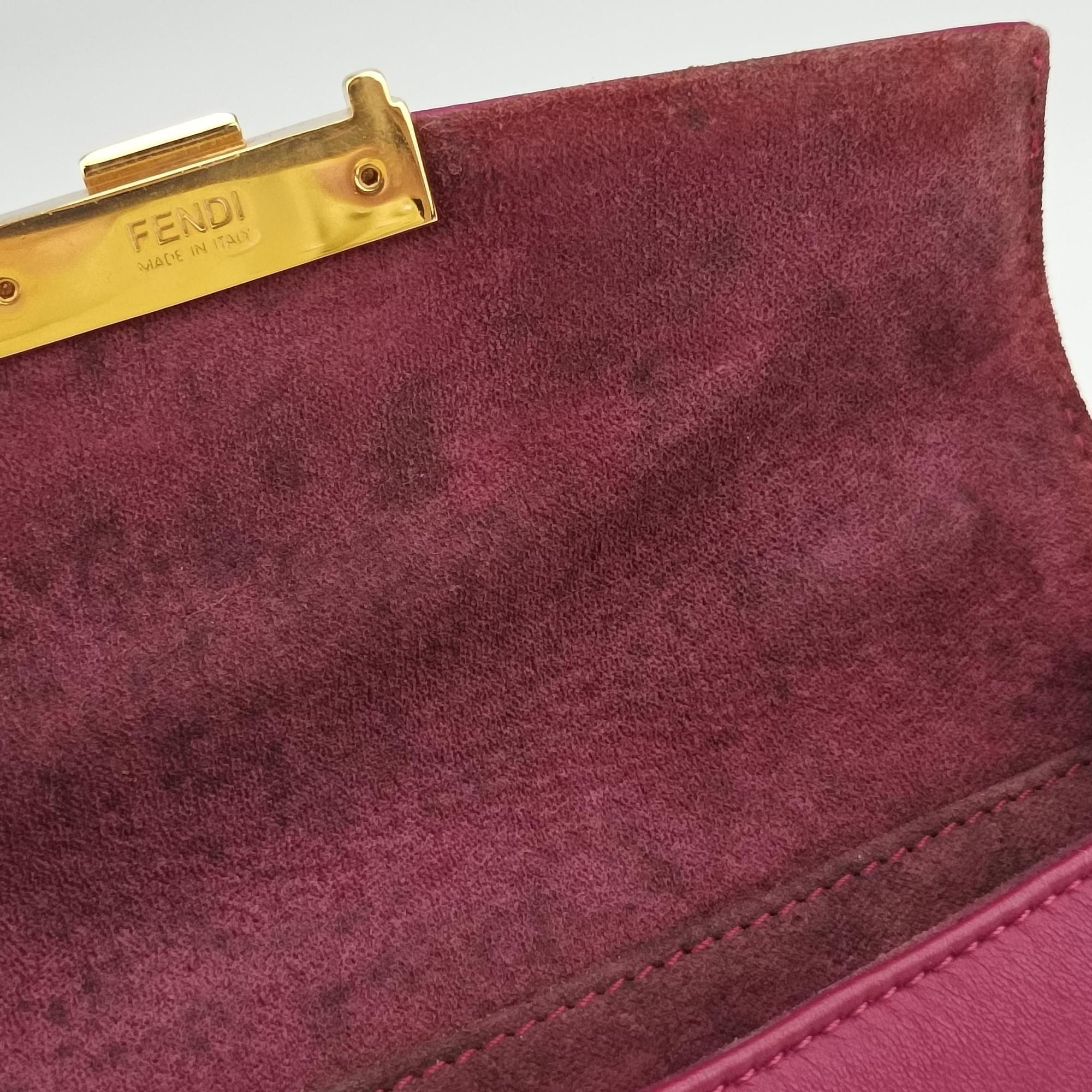 Vintage Fendi Mini Be Baguette Rose Leather 8M0315 shoulderbag | stylenewstar