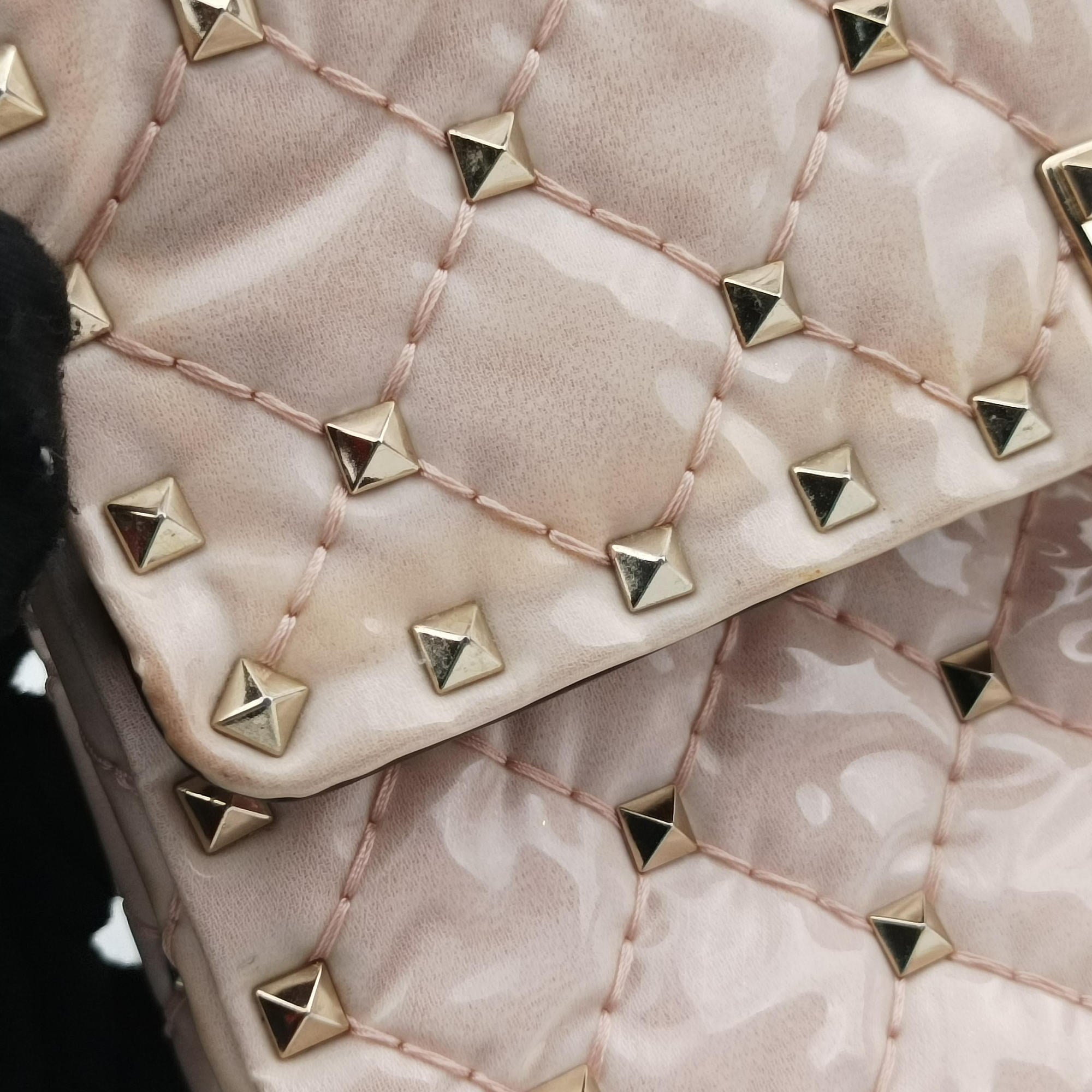 Vintage Valentino Rockstud spikes Pink pvc vinyl  shoulderbag | stylenewstar