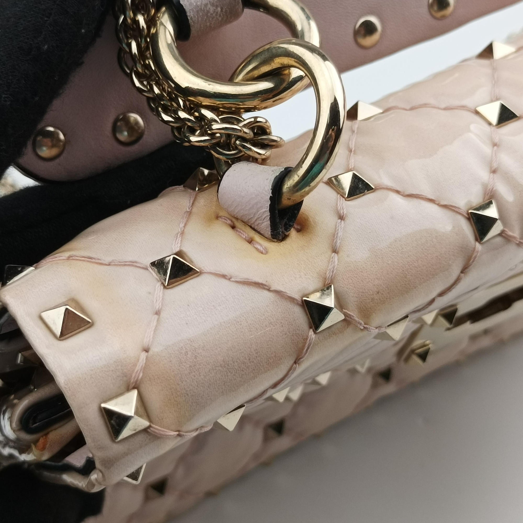 Vintage Valentino Rockstud spikes Pink pvc vinyl  shoulderbag | stylenewstar