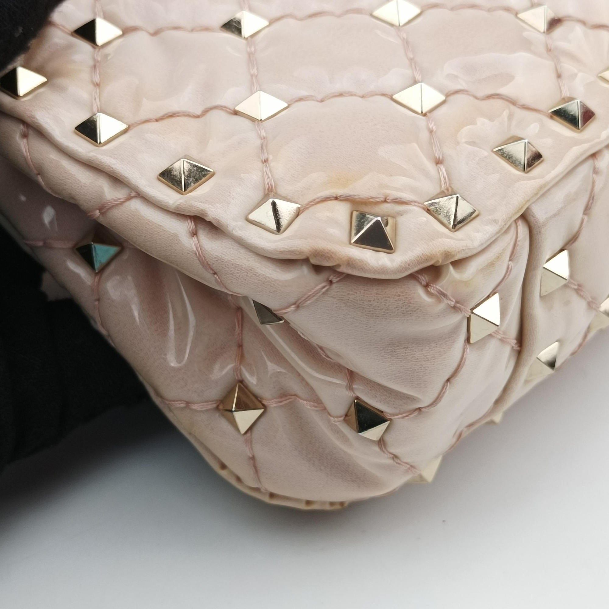 Vintage Valentino Rockstud spikes Pink pvc vinyl  shoulderbag | stylenewstar