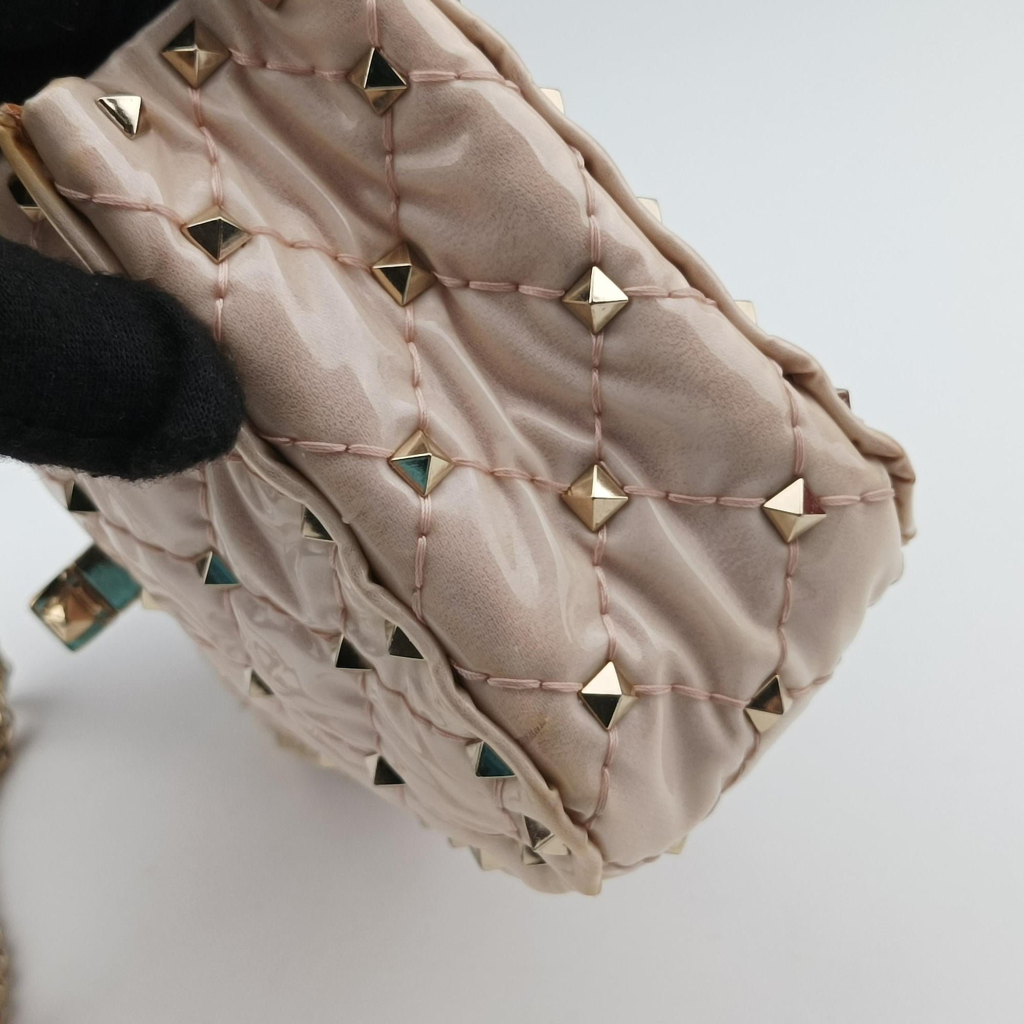 Vintage Valentino Rockstud spikes Pink pvc vinyl  shoulderbag | stylenewstar