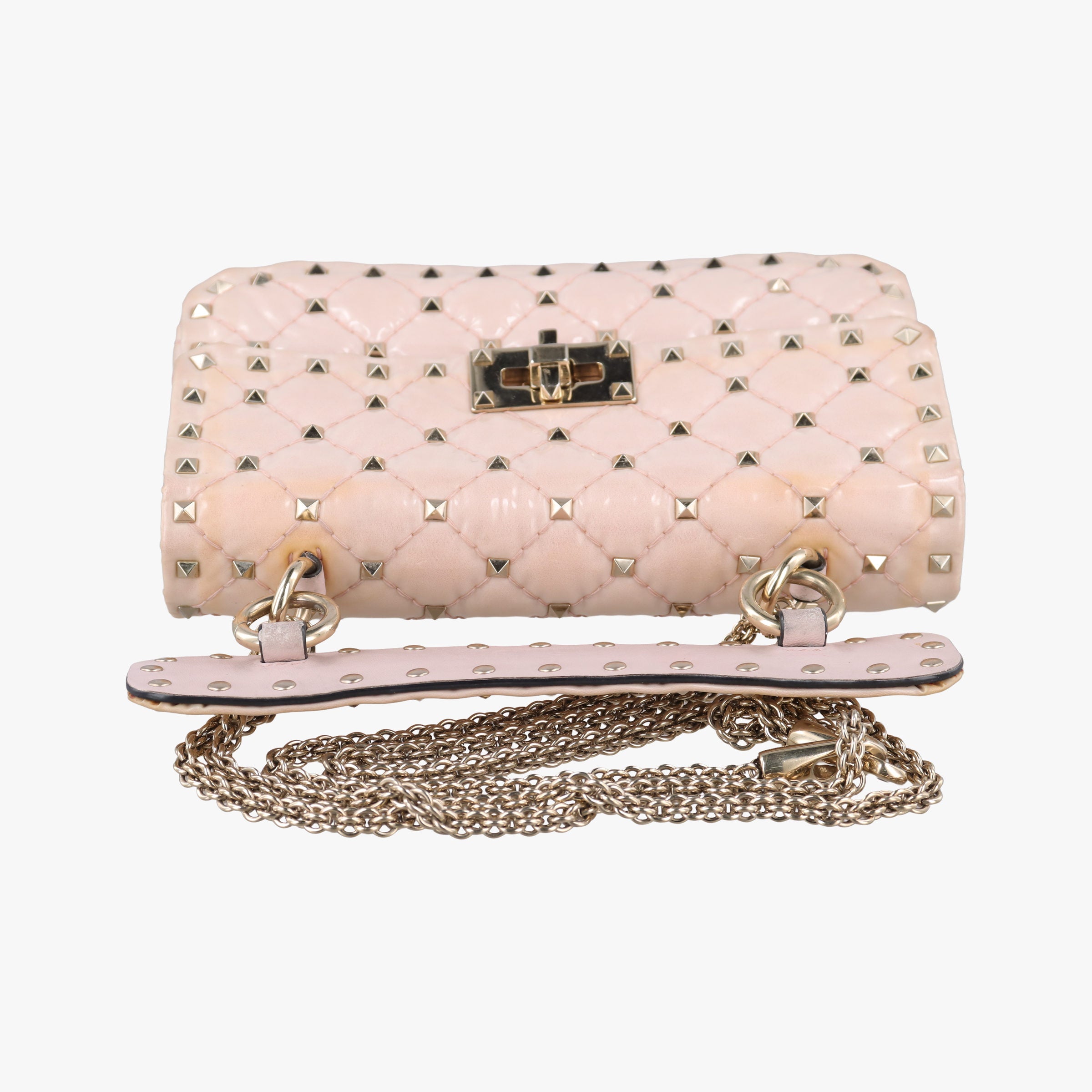 Vintage Valentino Rockstud spikes Pink pvc vinyl  shoulderbag | stylenewstar