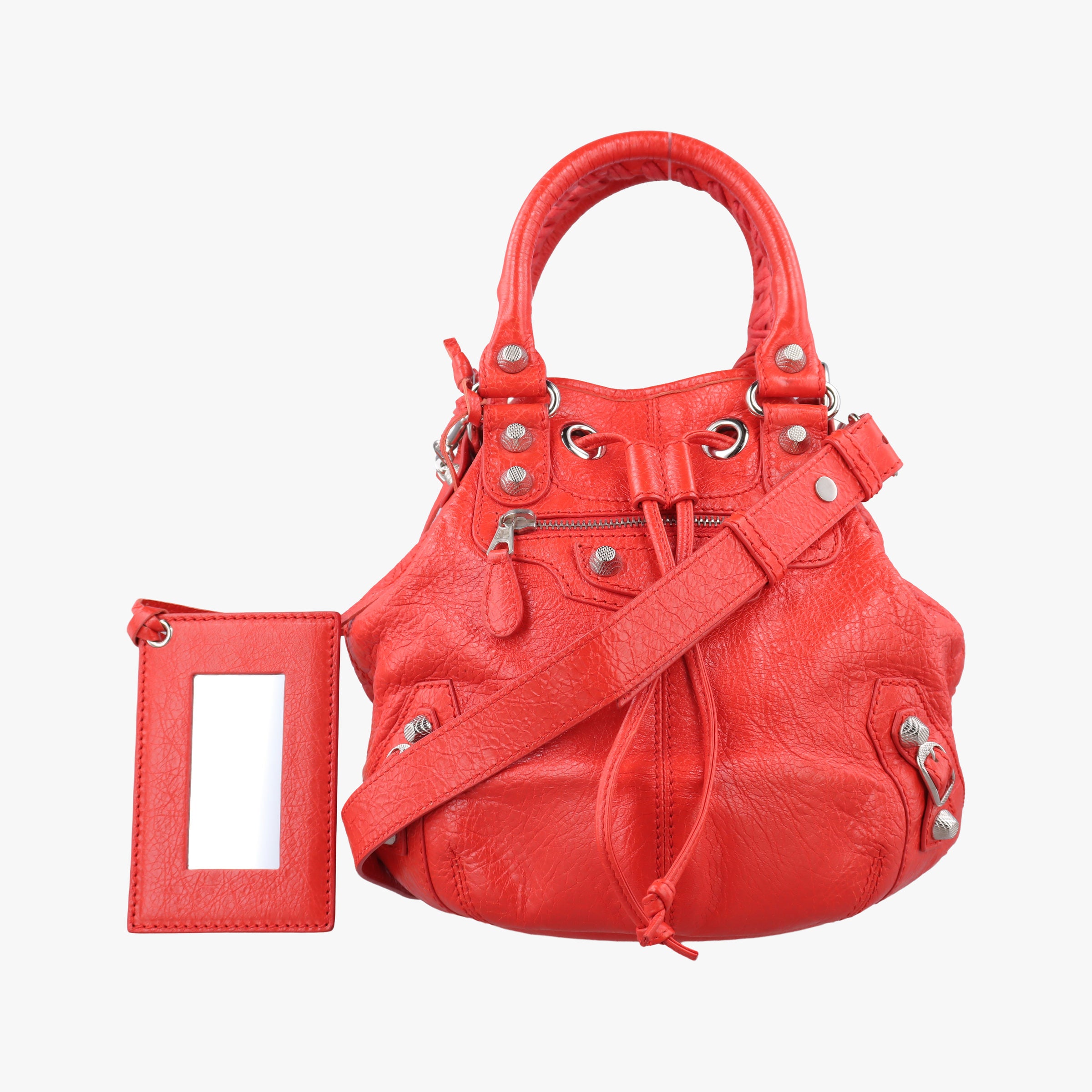Pre-owned Balenciaga Pompon Red Leather  shoulderbag | stylenewstar