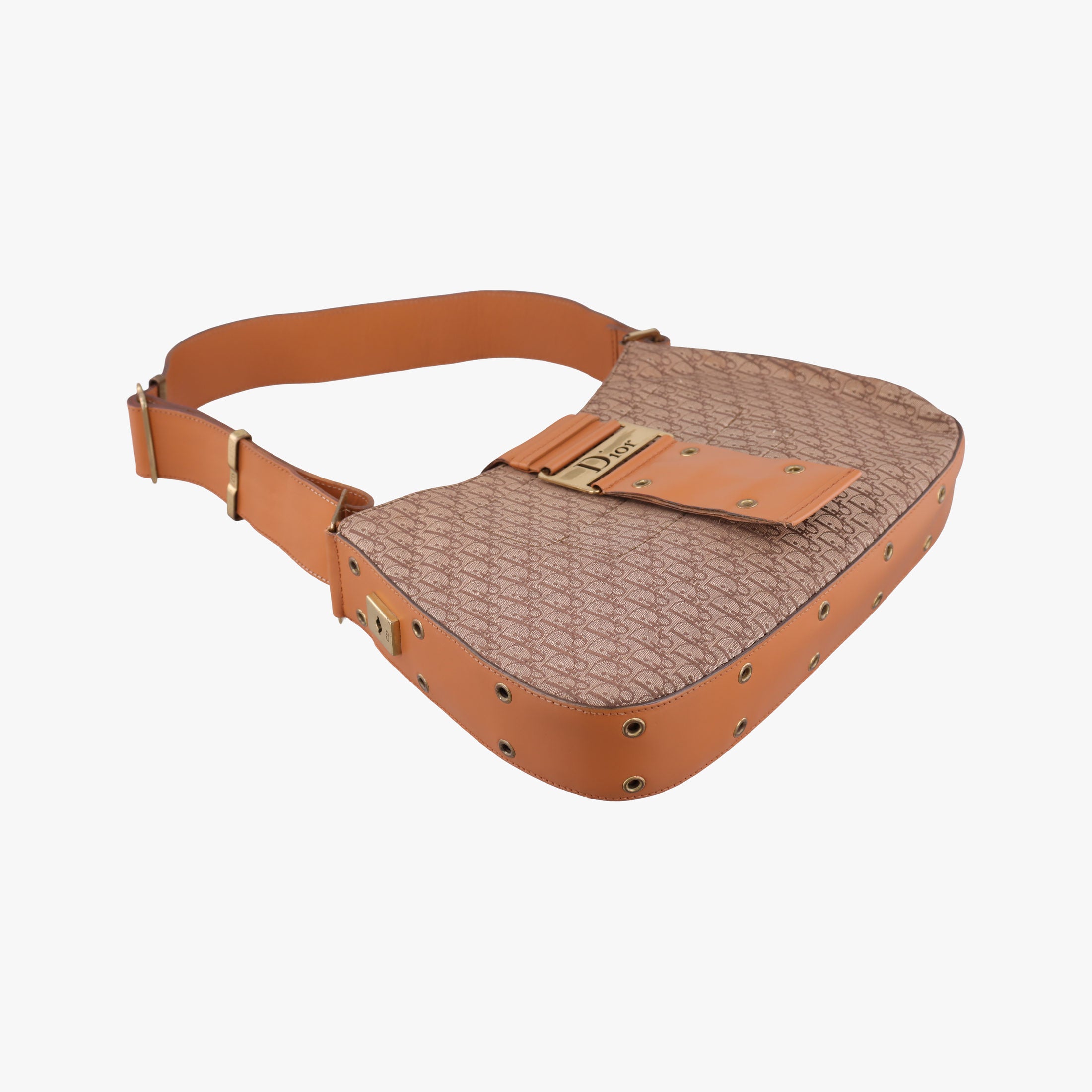 Pre-owned Christian Dior Street Chic Columbus Beige×brown canvasxleather  shoulderbag | stylenewstar