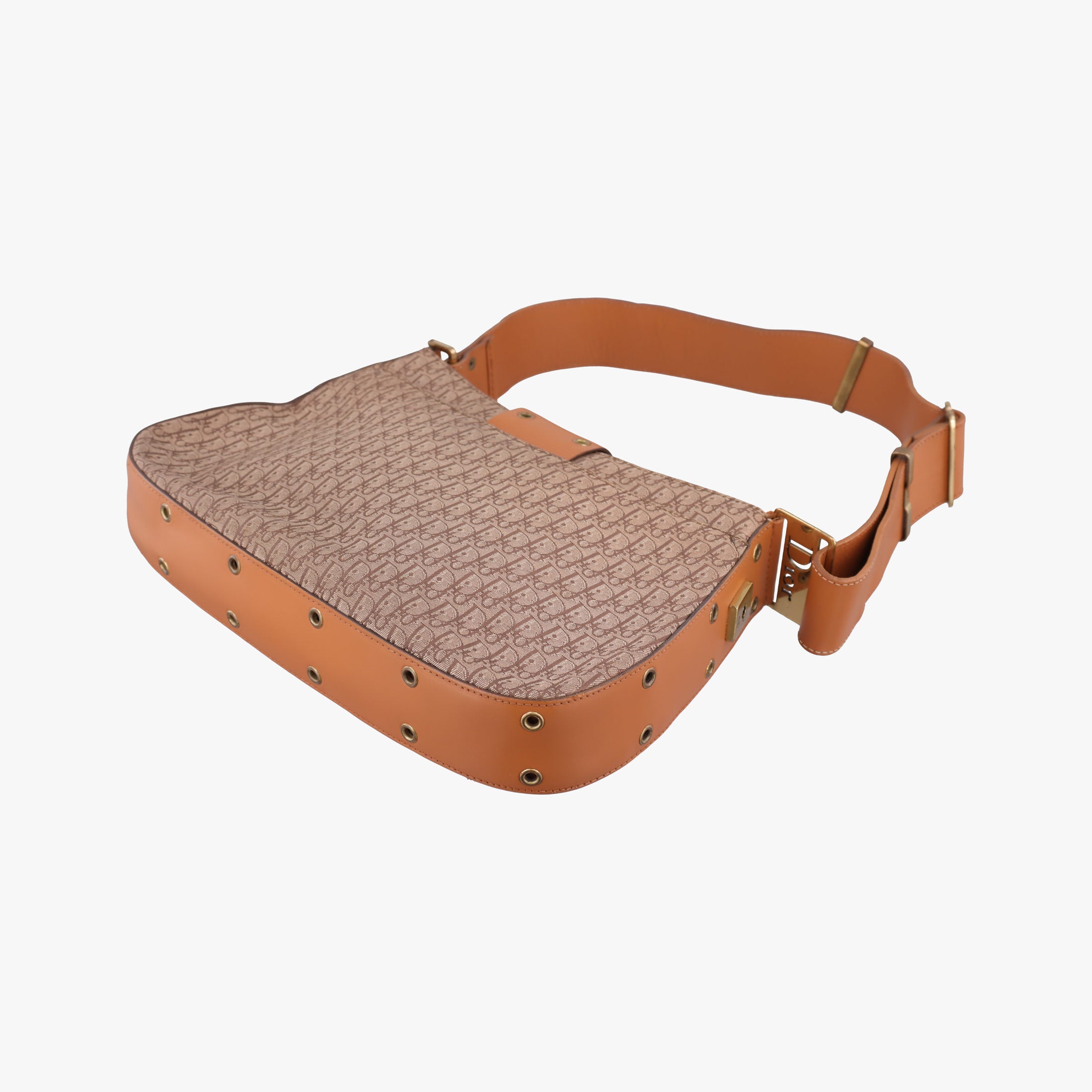 Pre-owned Christian Dior Street Chic Columbus Beige×brown canvasxleather  shoulderbag | stylenewstar