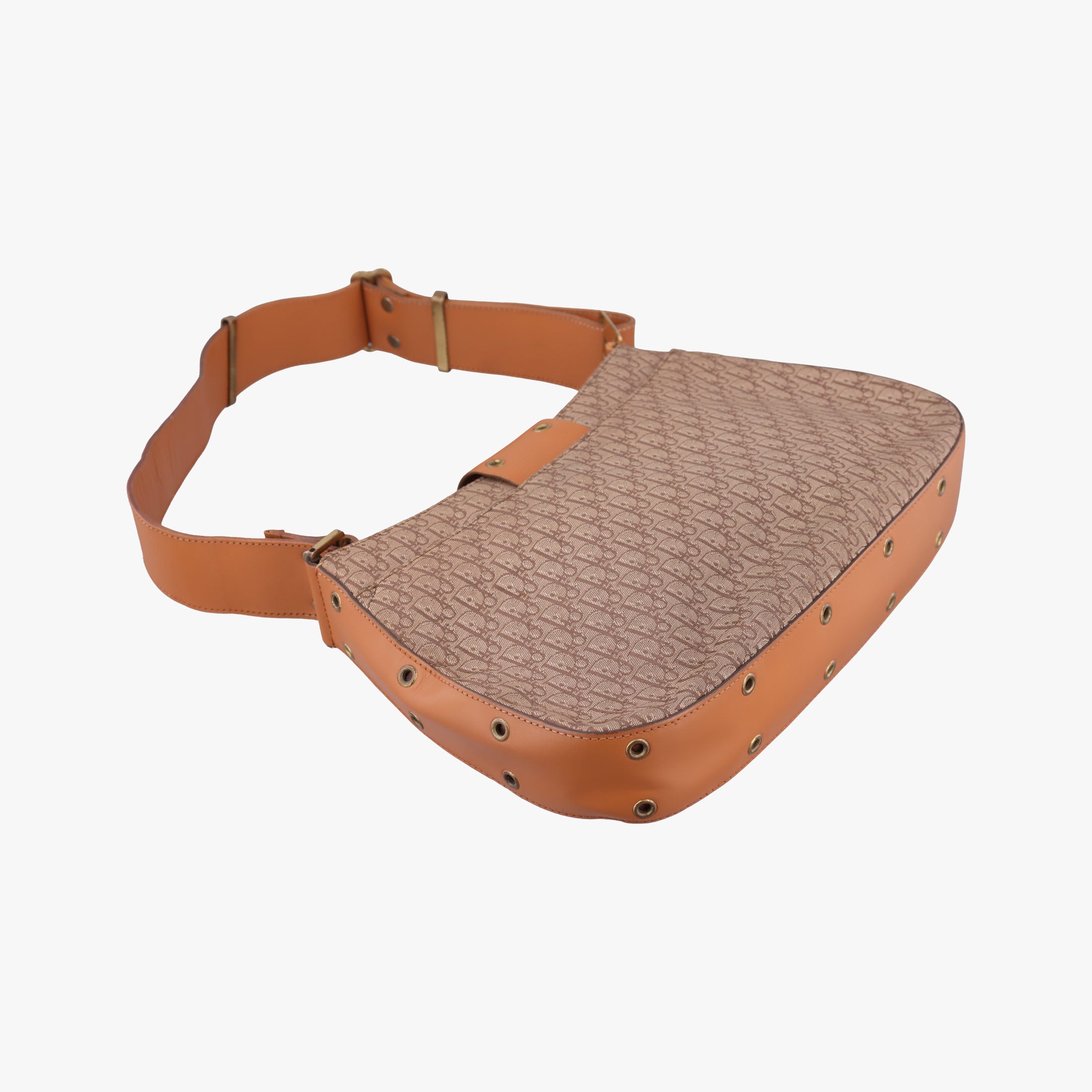 Pre-owned Christian Dior Street Chic Columbus Beige×brown canvasxleather  shoulderbag | stylenewstar