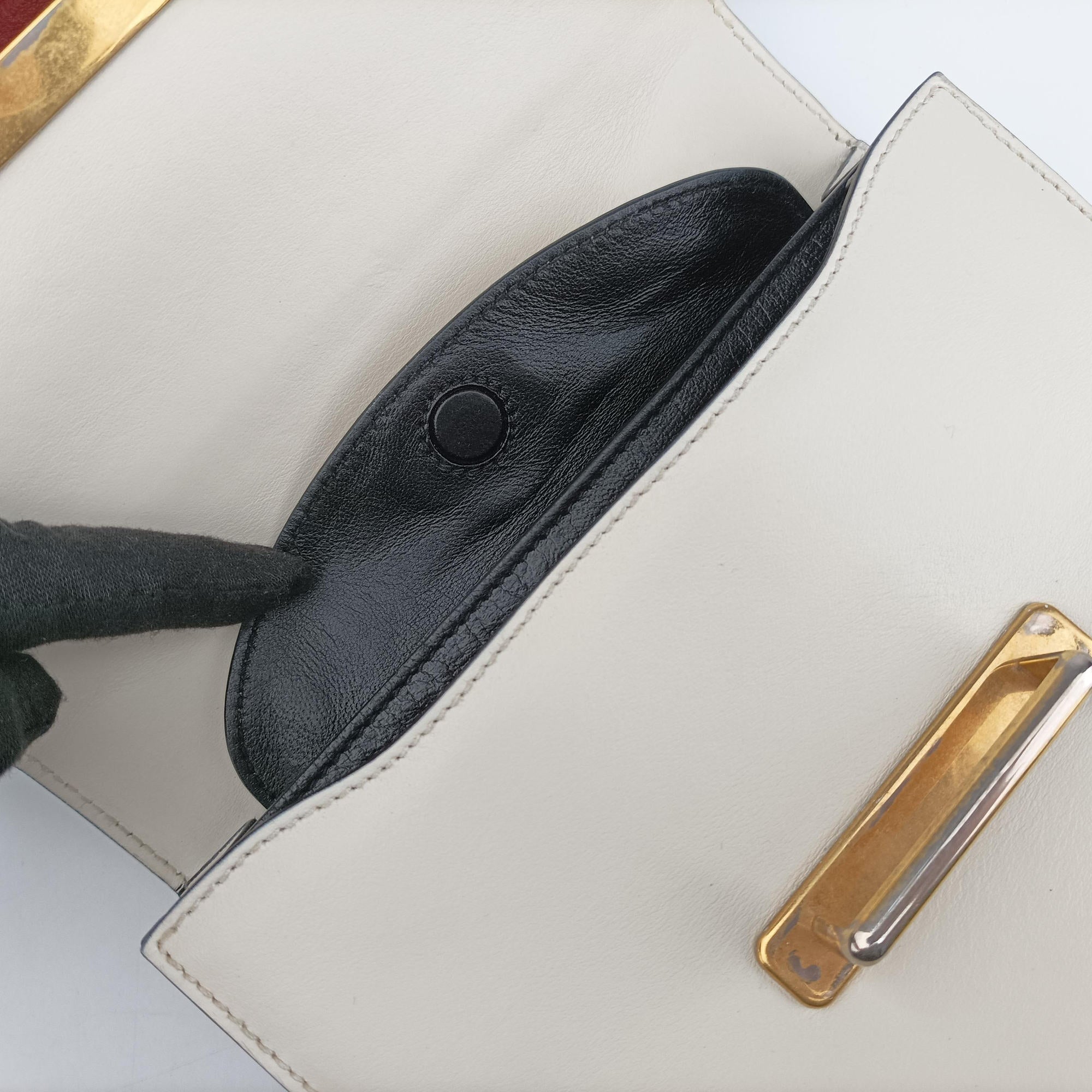 Pre-owned Prada Cahier tassen Leder Multicolour Leather×Denim 1BD045 shoulderbag | stylenewstar