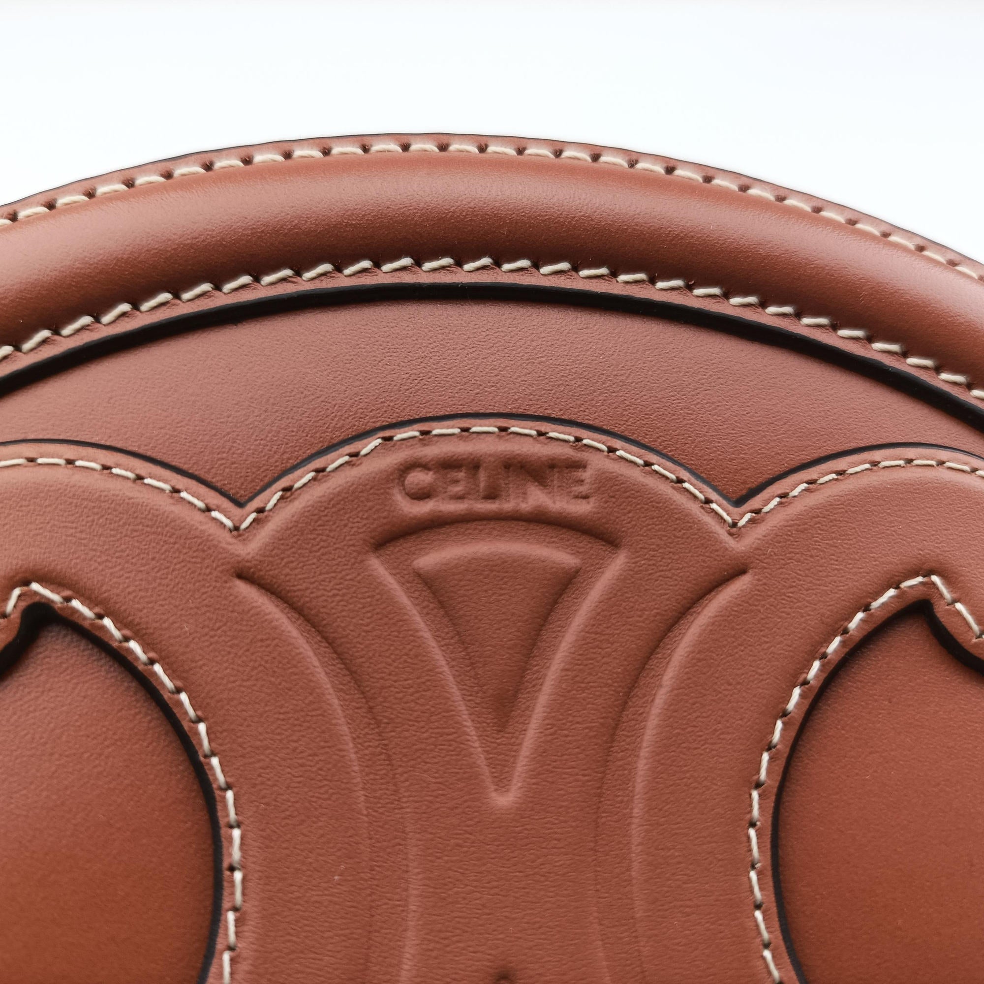 Vintage Celine Oval Purse Cuir Triomphe Brown Leather  shoulderbag | stylenewstar