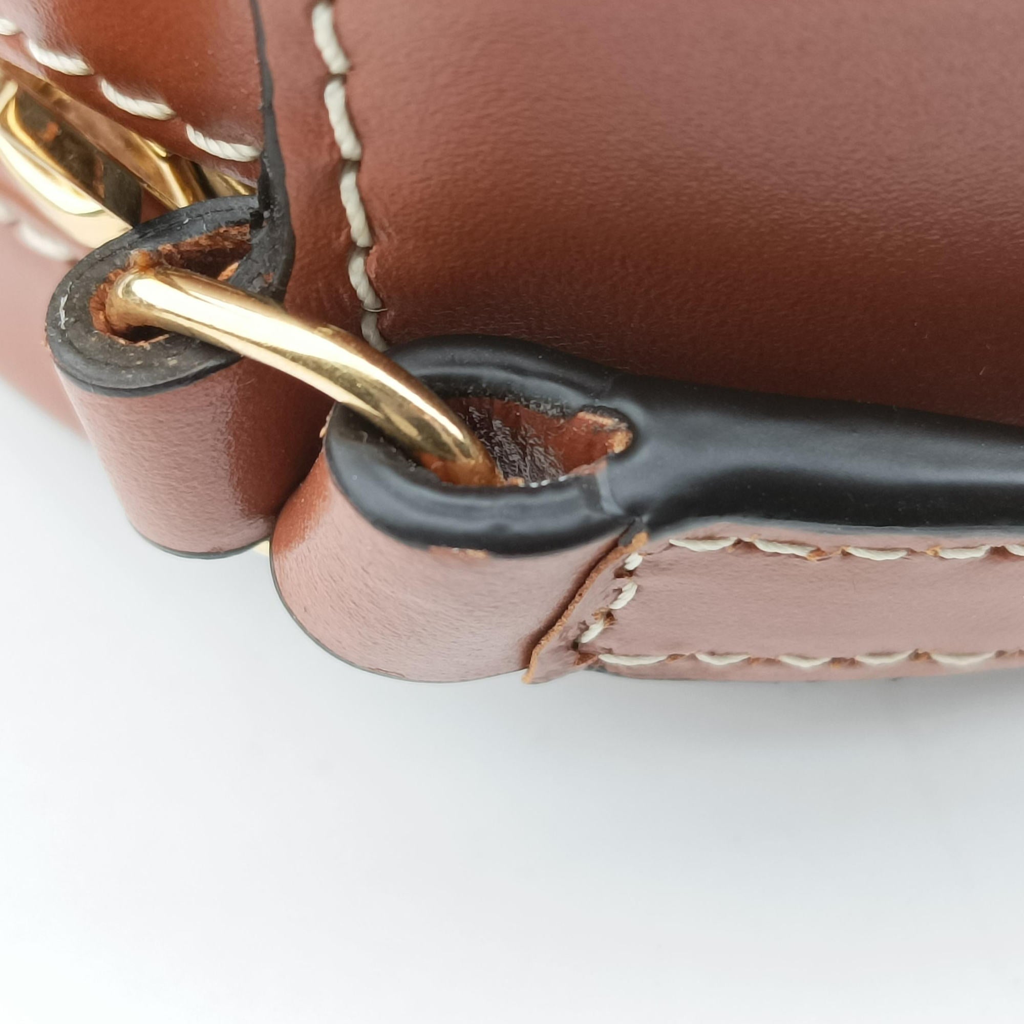 Vintage Celine Oval Purse Cuir Triomphe Brown Leather  shoulderbag | stylenewstar