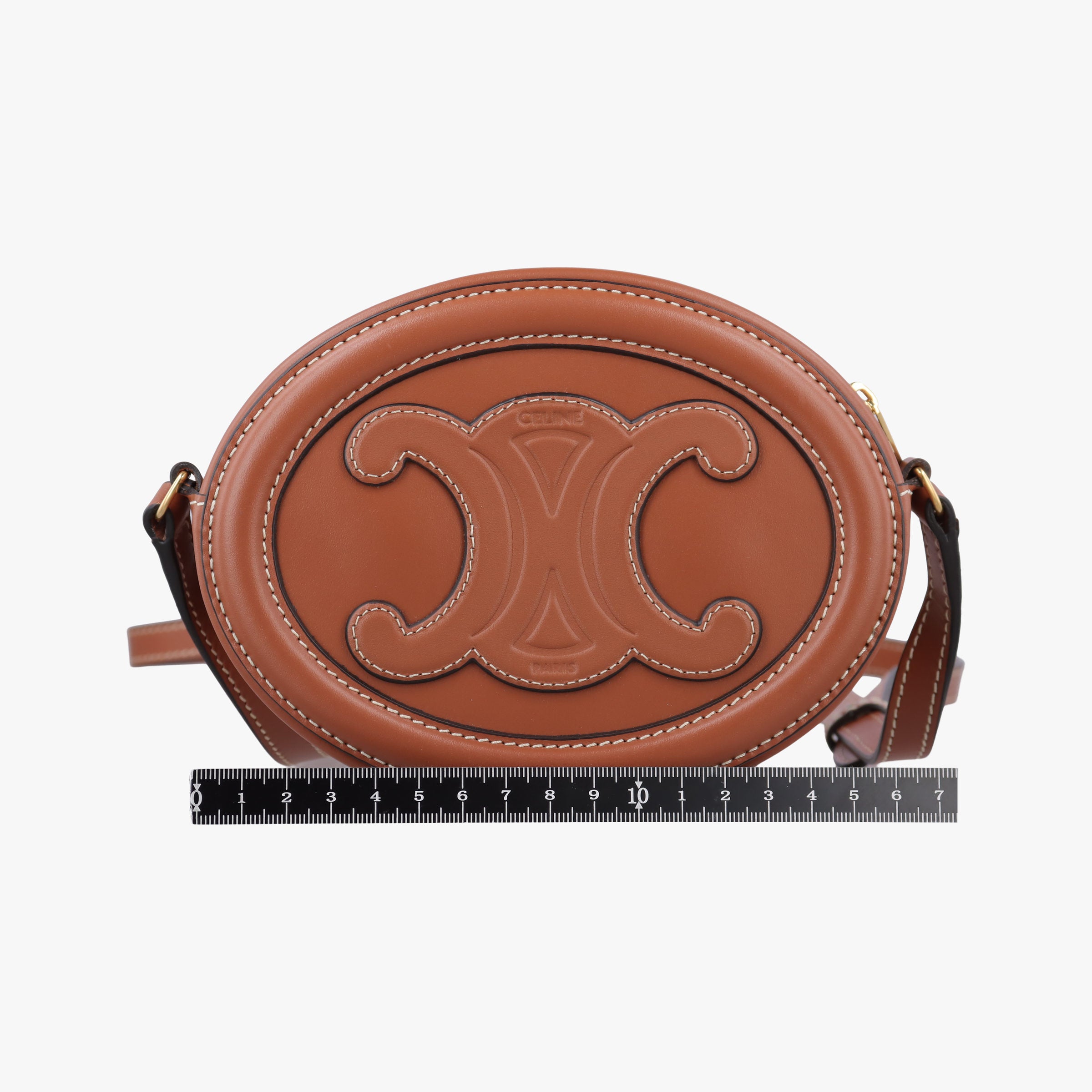 Vintage Celine Oval Purse Cuir Triomphe Brown Leather  shoulderbag | stylenewstar