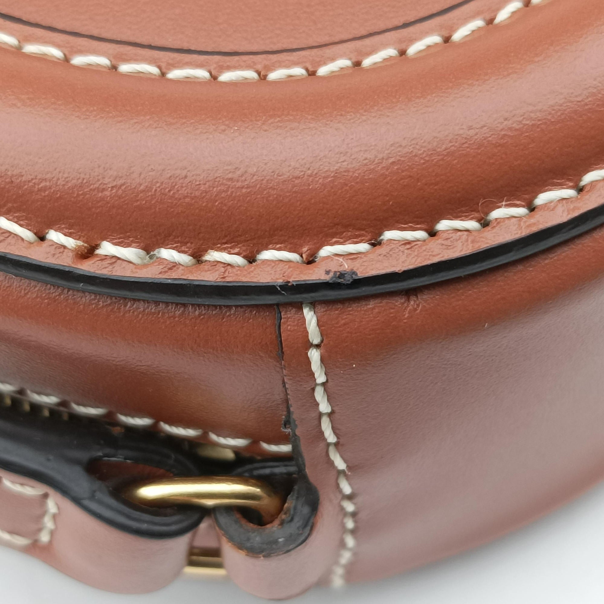 Vintage Celine Oval Purse Cuir Triomphe Brown Leather  shoulderbag | stylenewstar