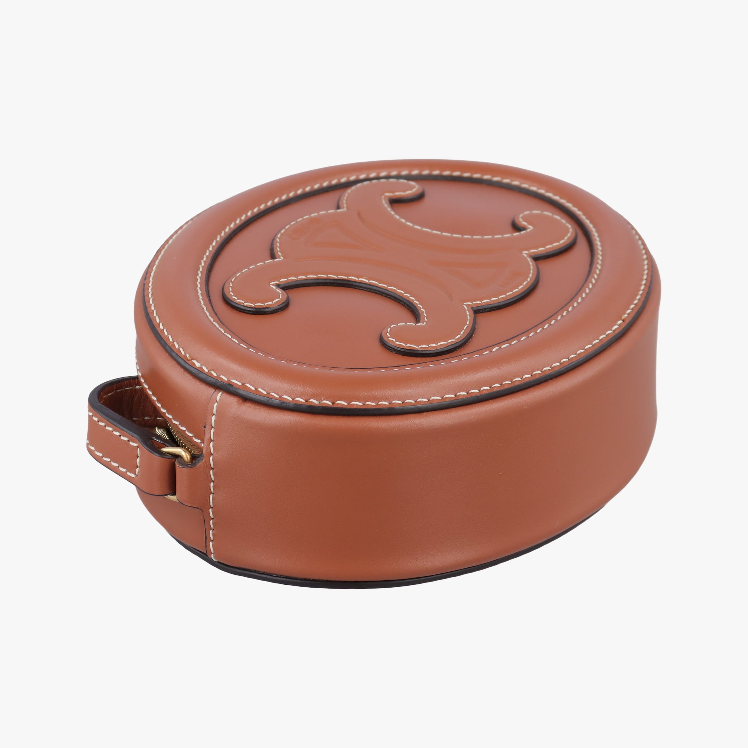 Vintage Celine Oval Purse Cuir Triomphe Brown Leather  shoulderbag | stylenewstar