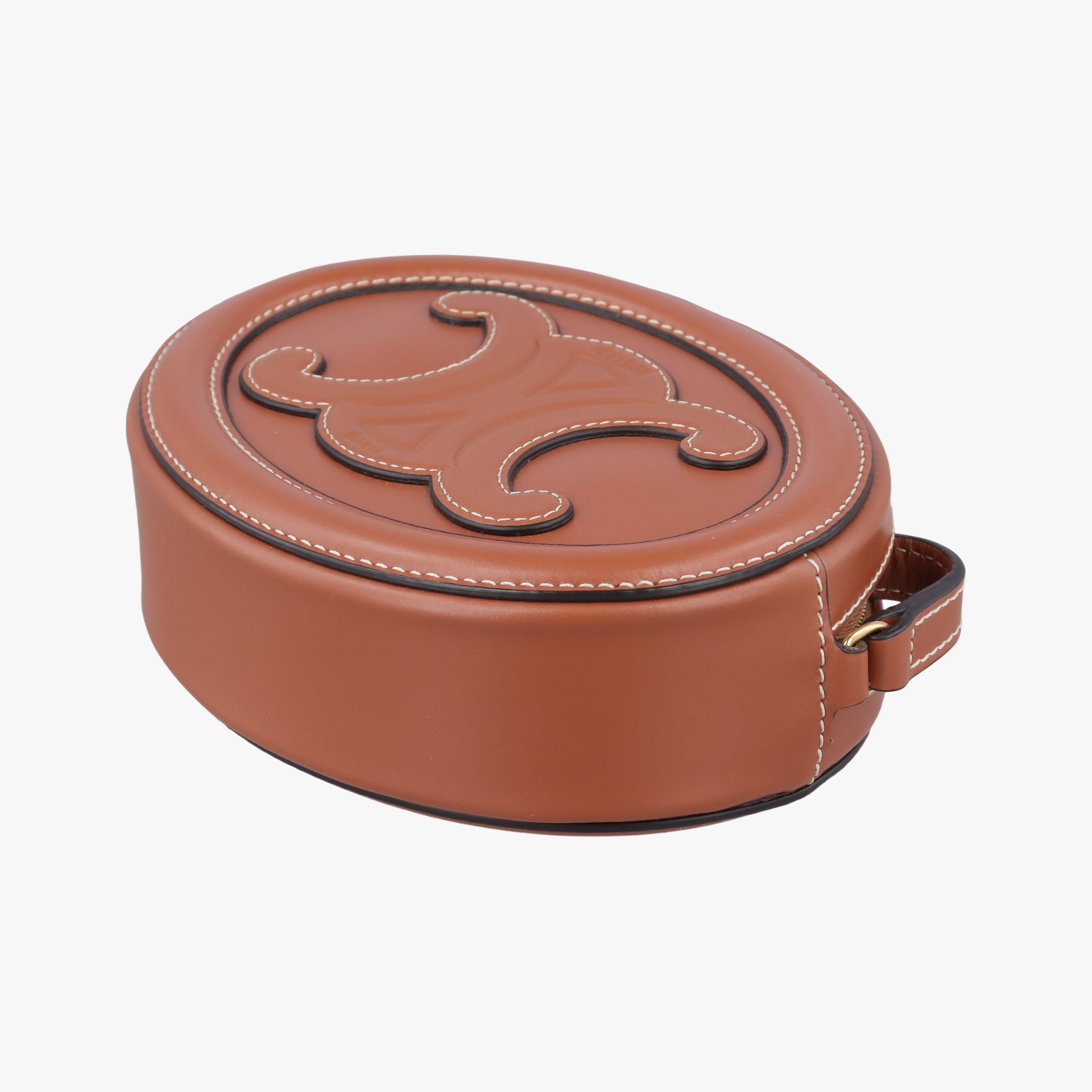 Vintage Celine Oval Purse Cuir Triomphe Brown Leather  shoulderbag | stylenewstar