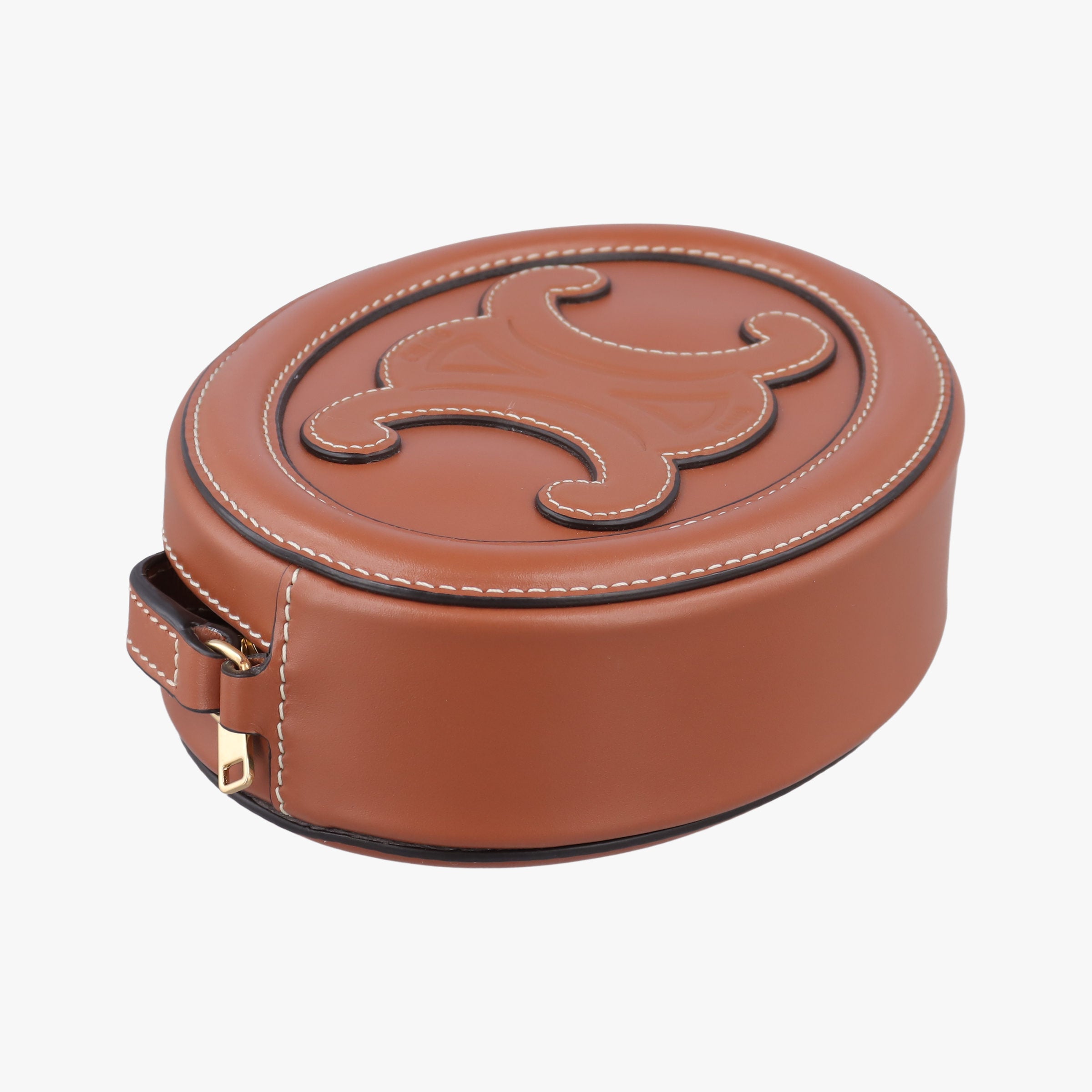 Vintage Celine Oval Purse Cuir Triomphe Brown Leather  shoulderbag | stylenewstar