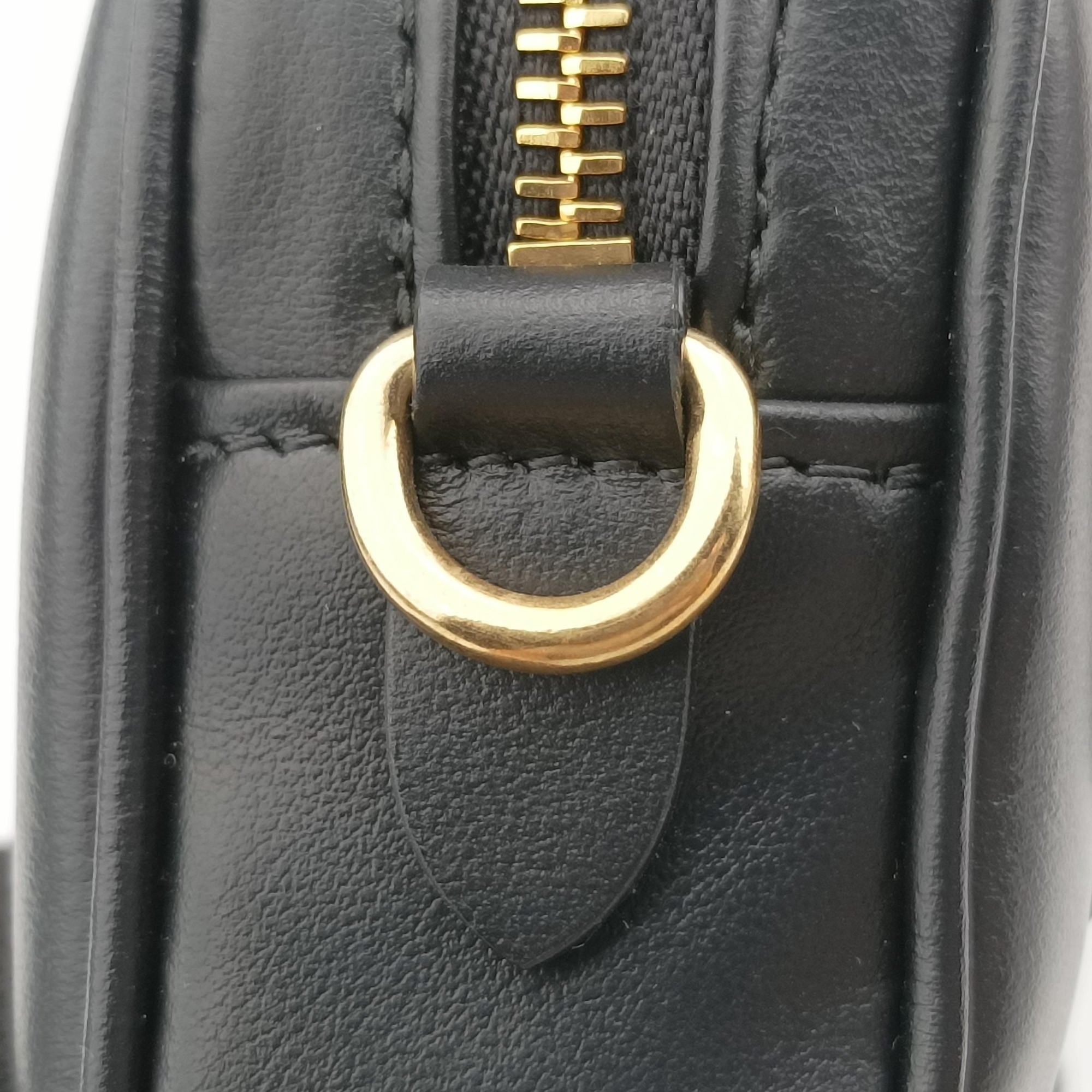 Pre-owned Miu Miu logo Black leather  bum bag/waist bag | stylenewstar