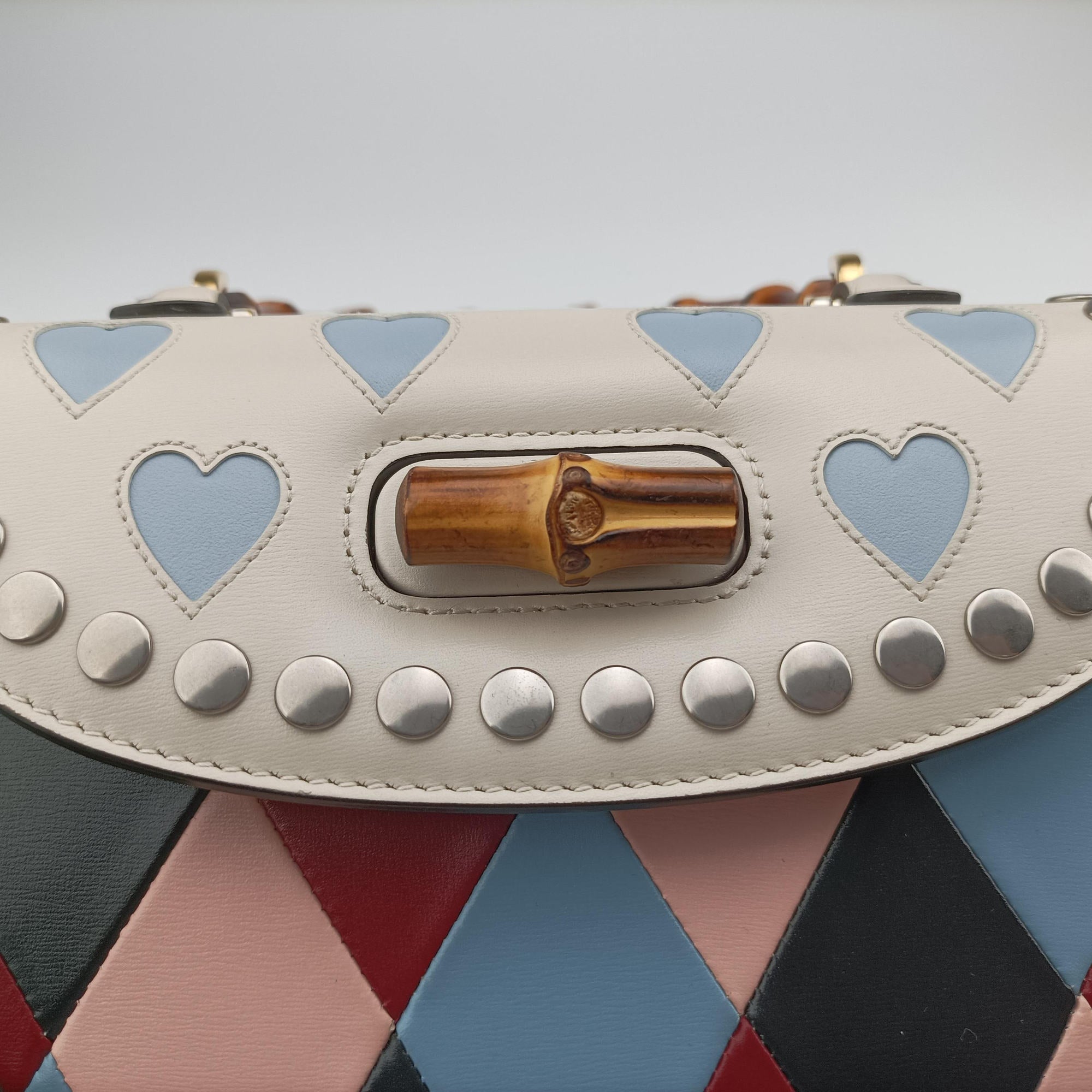 Pre-owned Gucci New Bamboo Multicolor Leather 675797 shoulderbag | stylenewstar