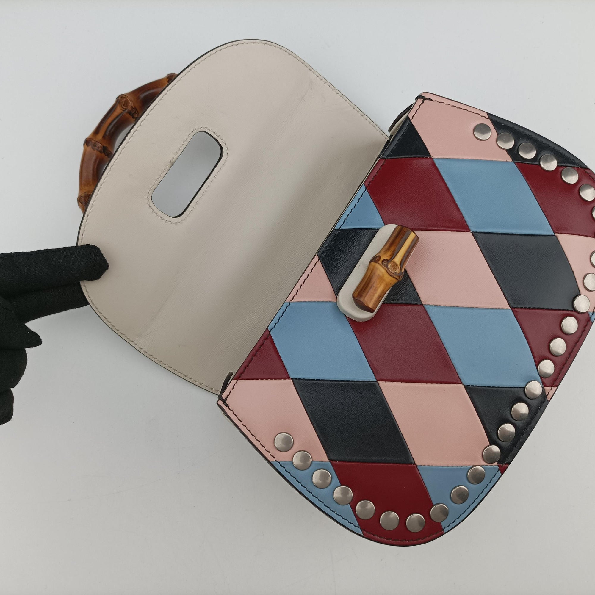 Pre-owned Gucci New Bamboo Multicolor Leather 675797 shoulderbag | stylenewstar
