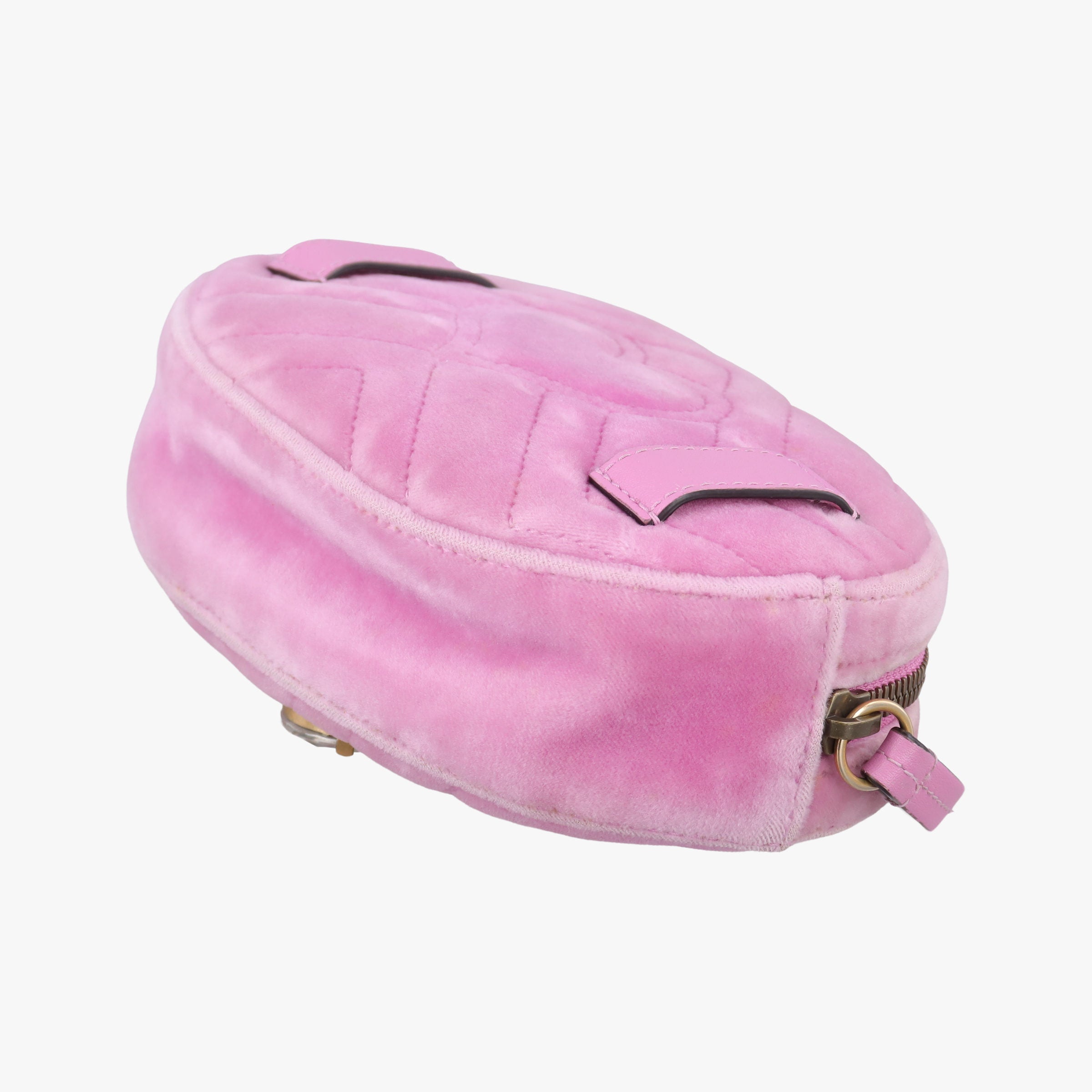 Pre-owned Gucci GG Marmont Pink velour 476434 bum bag/waist bag | stylenewstar