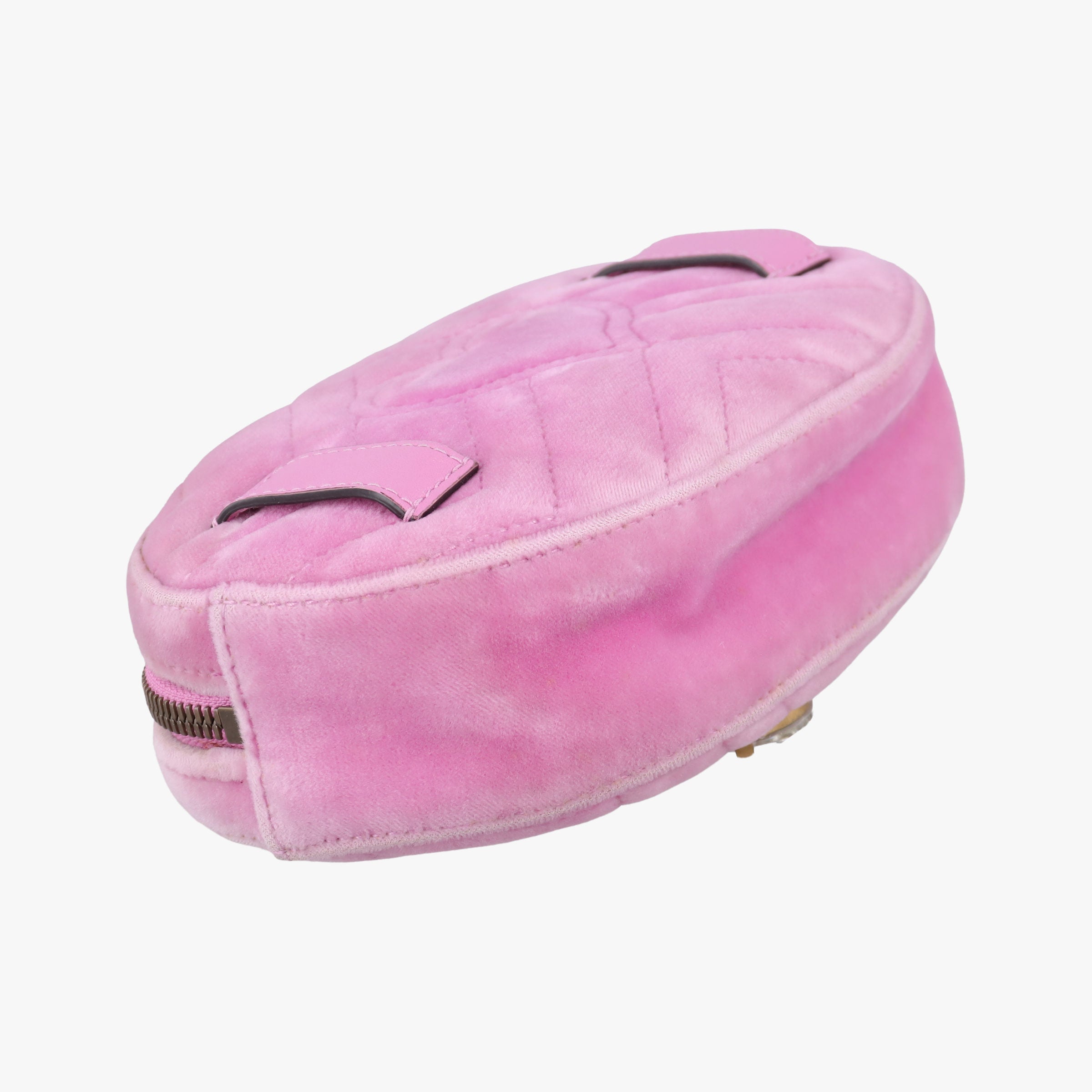 Pre-owned Gucci GG Marmont Pink velour 476434 bum bag/waist bag | stylenewstar